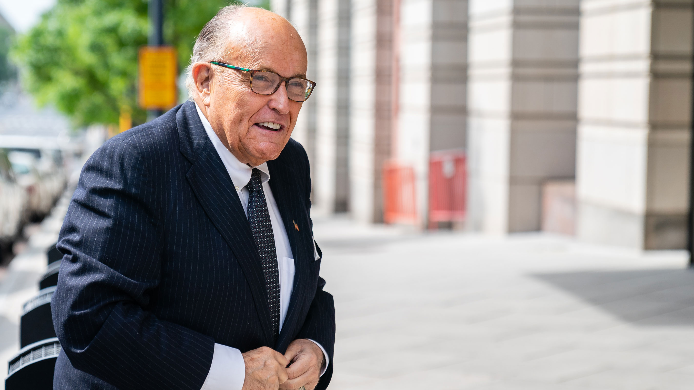 Rudy Giuliani, former lawyer to Donald Trump, arrives at federal court in Washington, DC, on Friday, May 19, 2023.