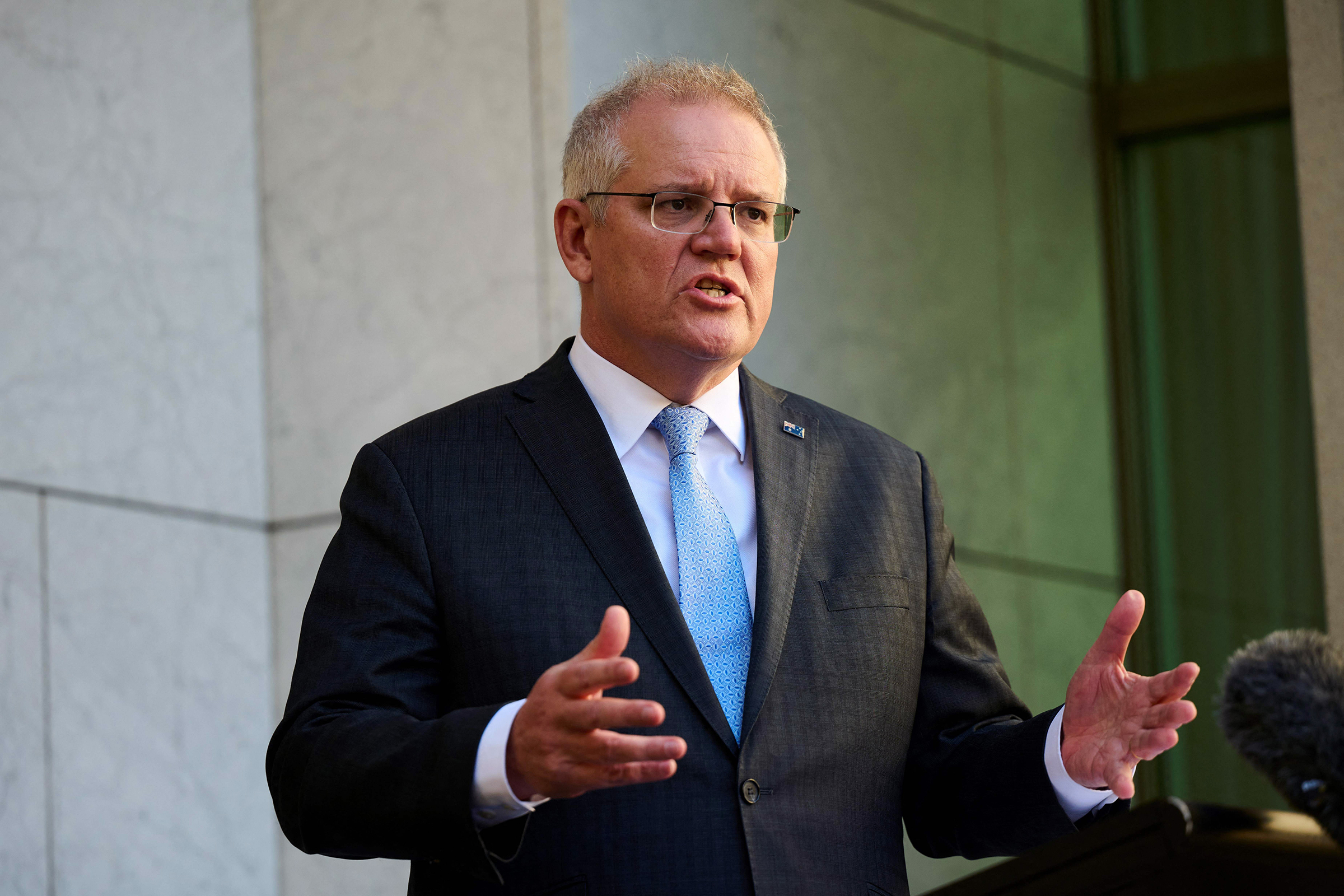 Australian Prime Minister Scott Morrison speaks during a press conference at Parliament House in Canberra, on August 17. 