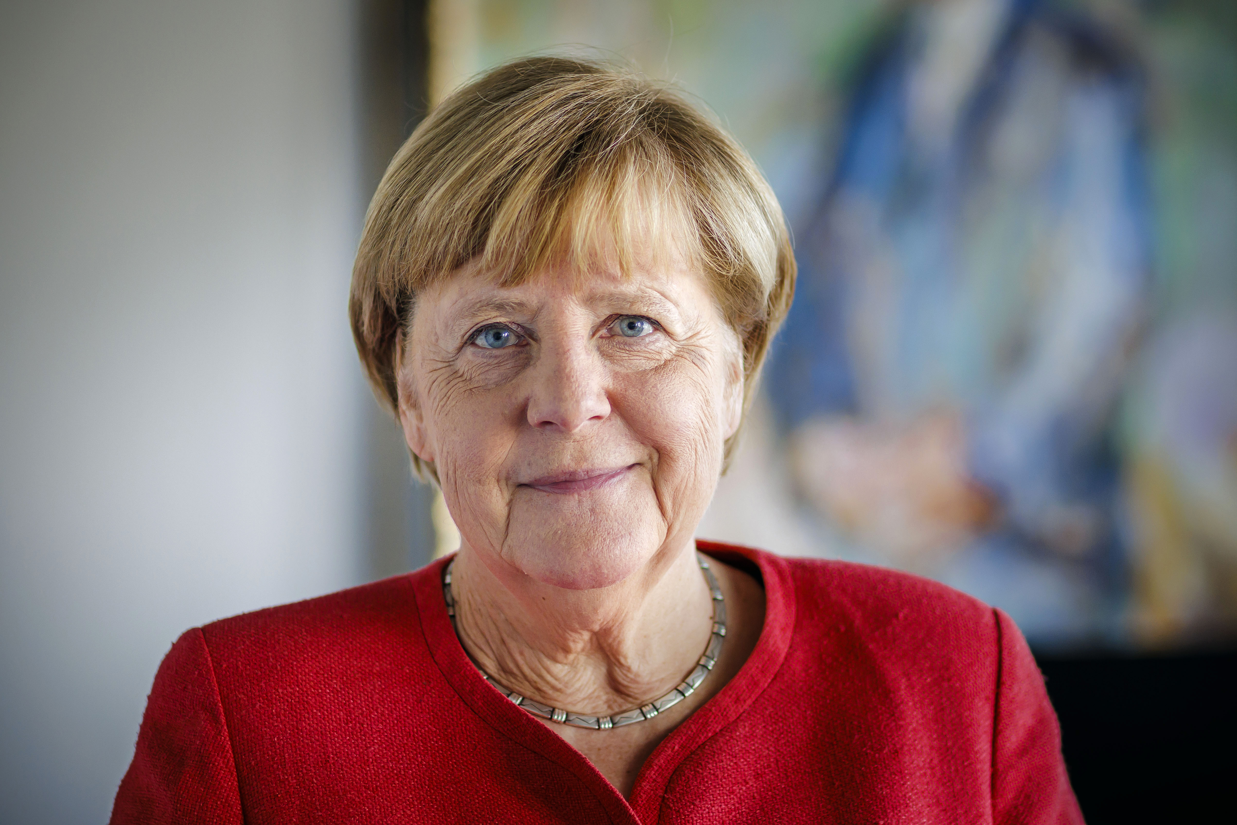 Angela Merkel, former Federal German Chancellor in her office on June 15, in Berlin, Germany.