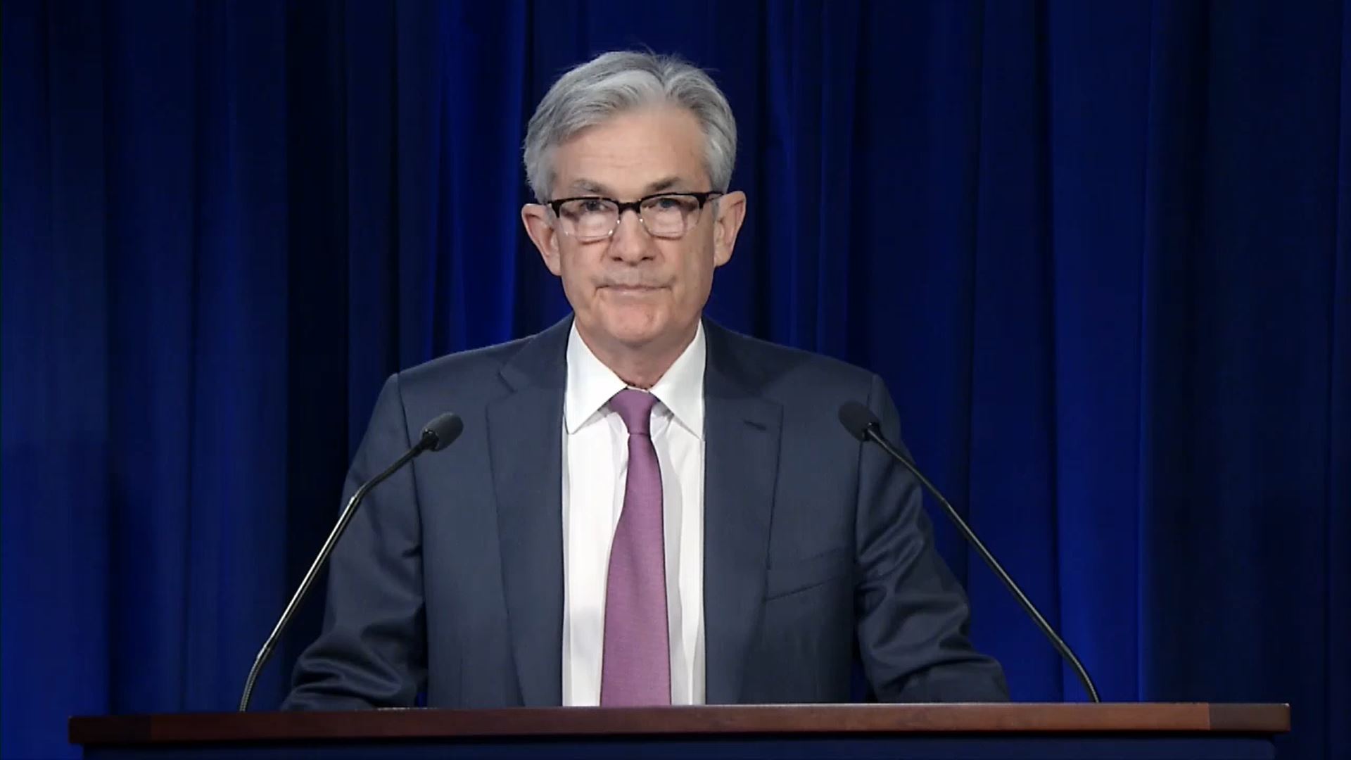 In this screengrab taken from the Federal Reserve website, Federal Reserve Chairman Jerome Powell issues the Federal Open Market Committee statement on Wednesday, April 29, in Washington, DC.