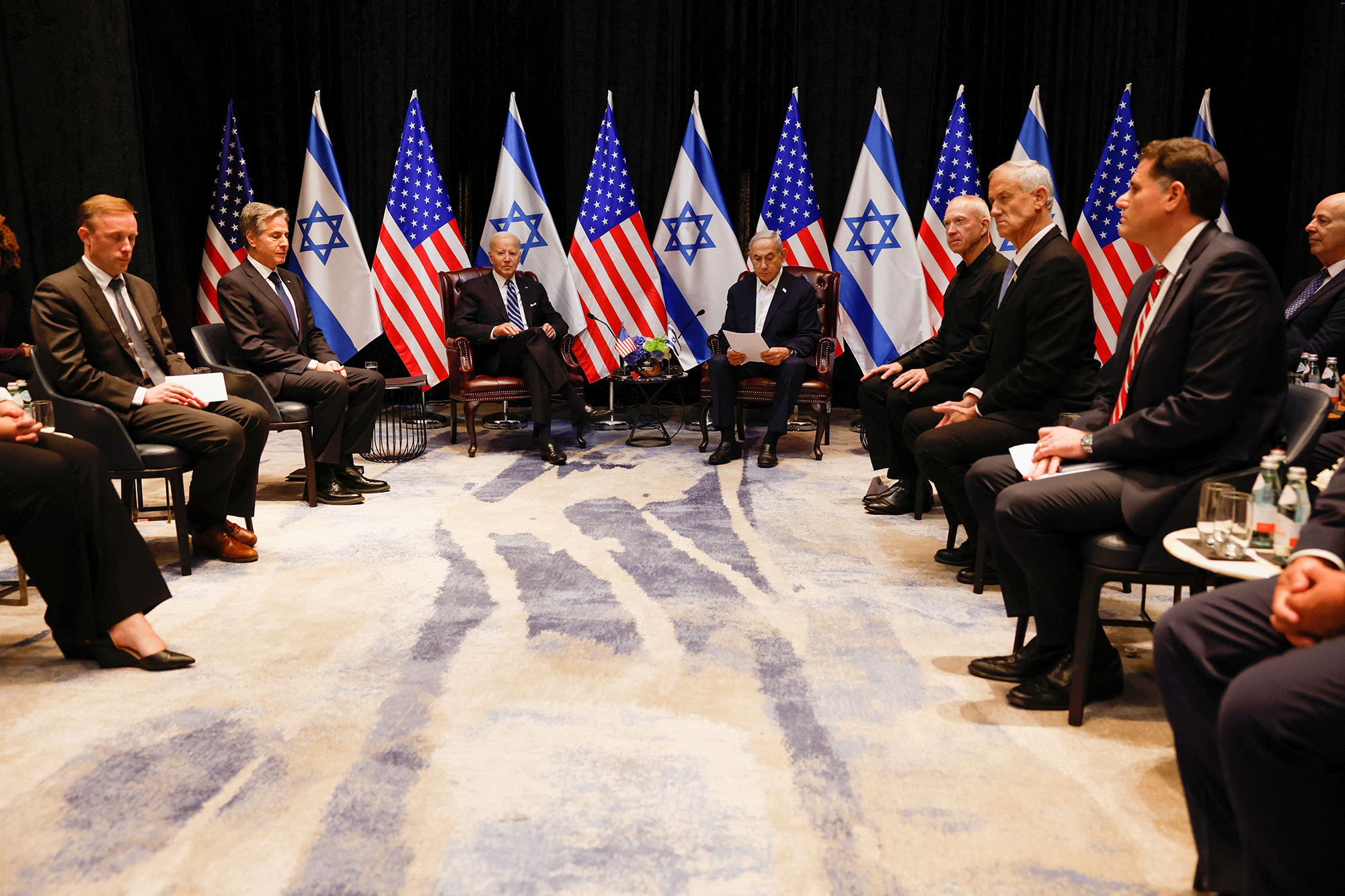 US President Joe Biden meets with Israeli Prime Minister Benjamin Netanyahu and the Israeli war cabinet on Wednesday.