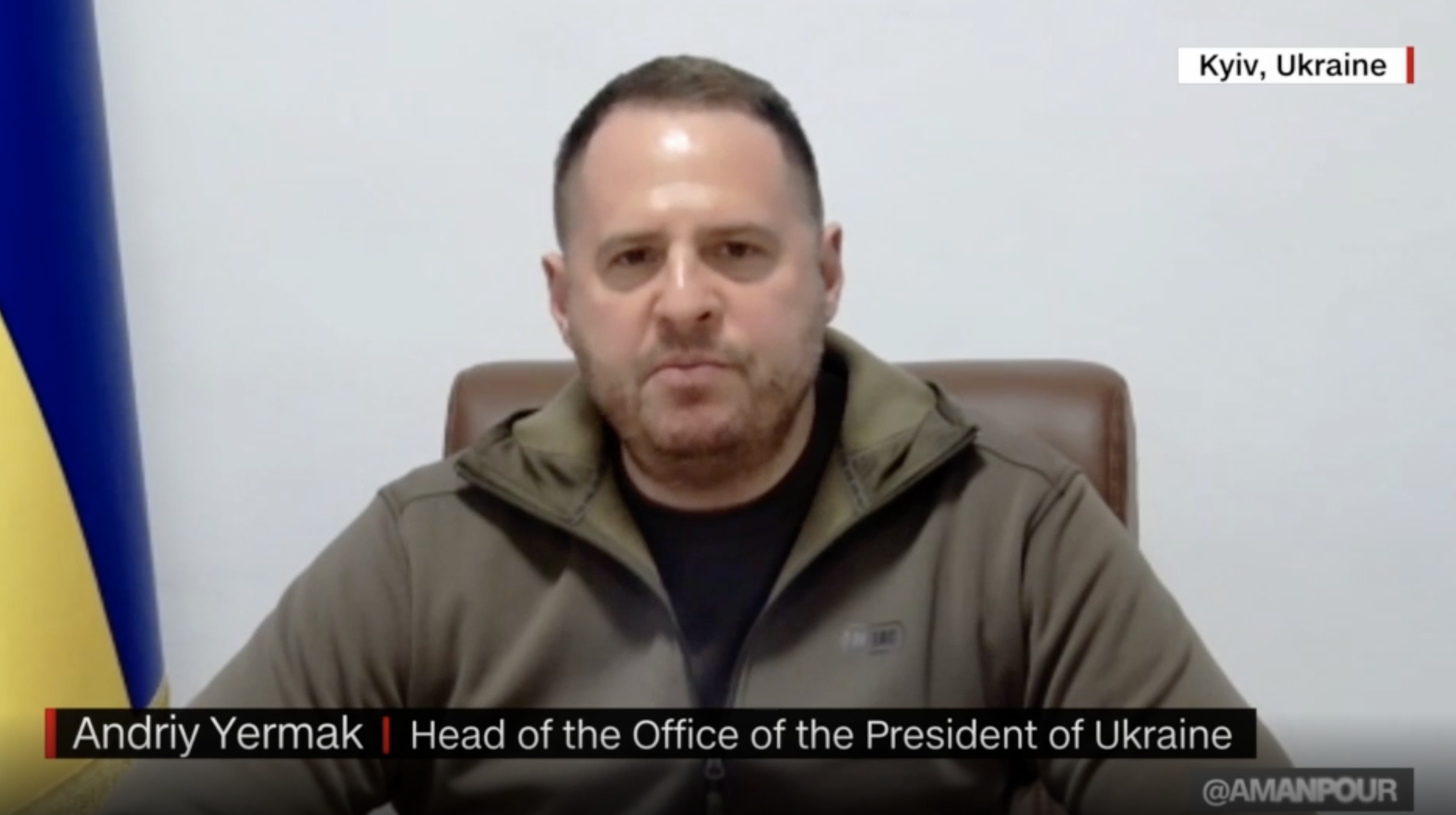 Andriy Yermak, chief of staff to Ukrainian President Volodymyr Zelensky, speaks to CNN on March 31