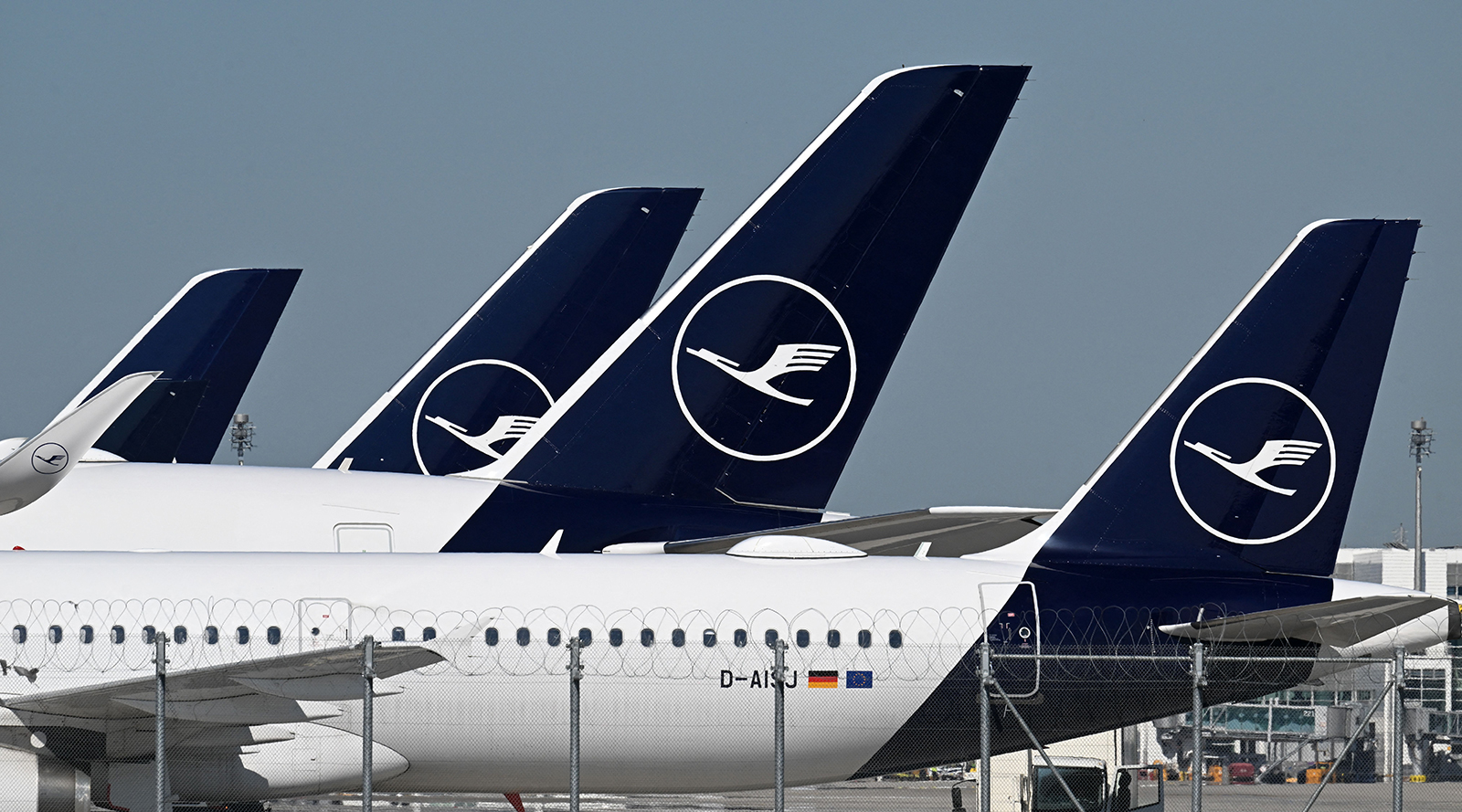 Lufthansa airplanes are seen in Munich, Germany, on June 29. 