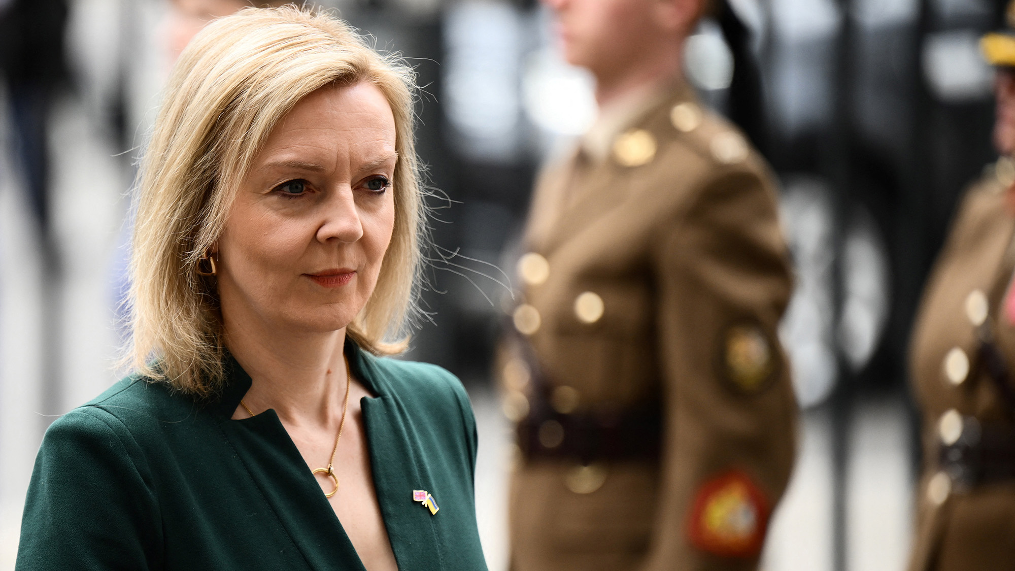 Britain's Foreign Secretary Liz Truss arrives to attend a Service of Thanksgiving for Britain's Prince Philip, Duke of Edinburgh, at Westminster Abbey in central London on March 29.