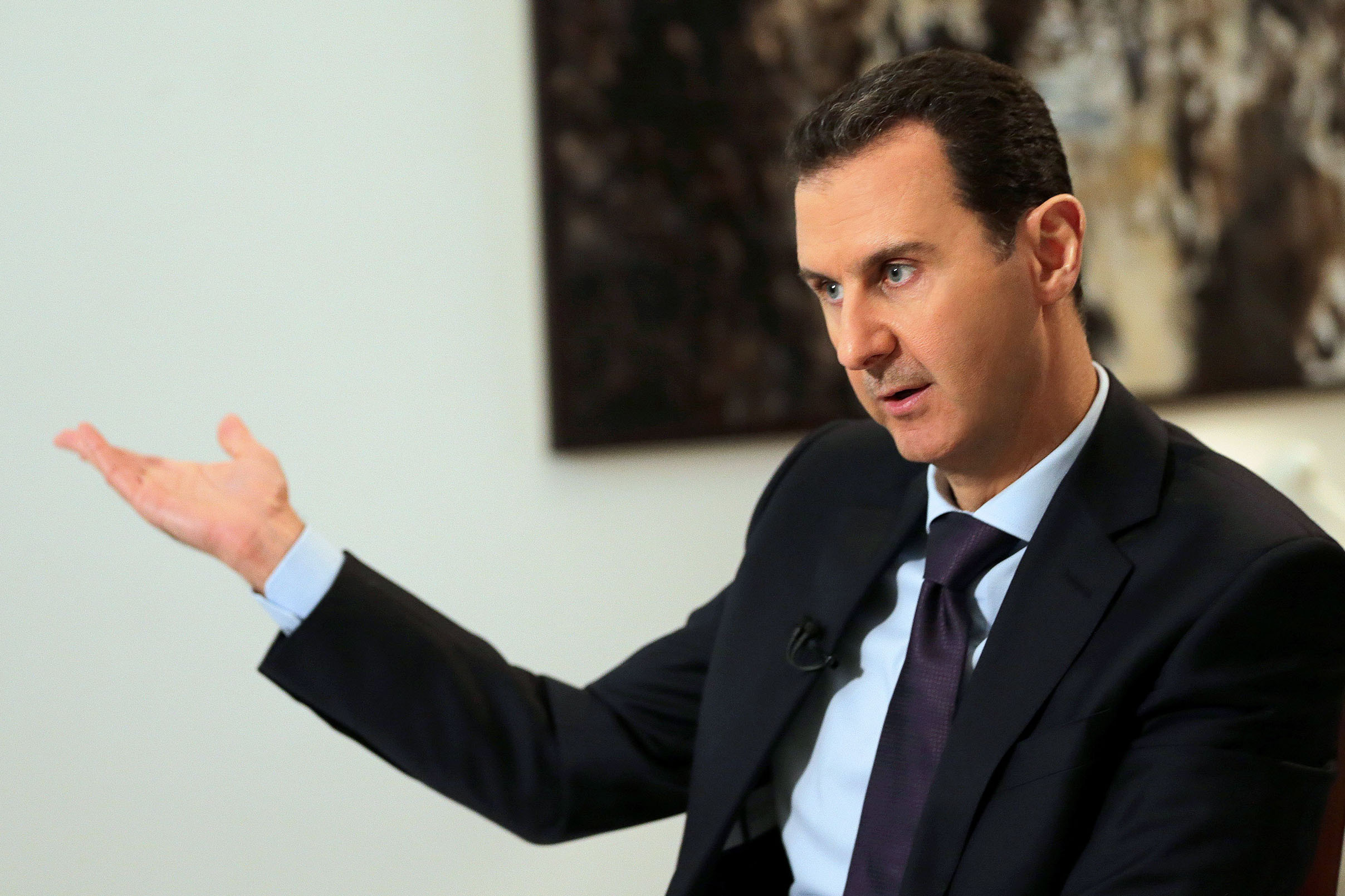 Syrian President Bashar al-Assad speaks during an interview in Damascus, Syria, in February 2016. Credit: Joseph Eid/AFP via Getty Images