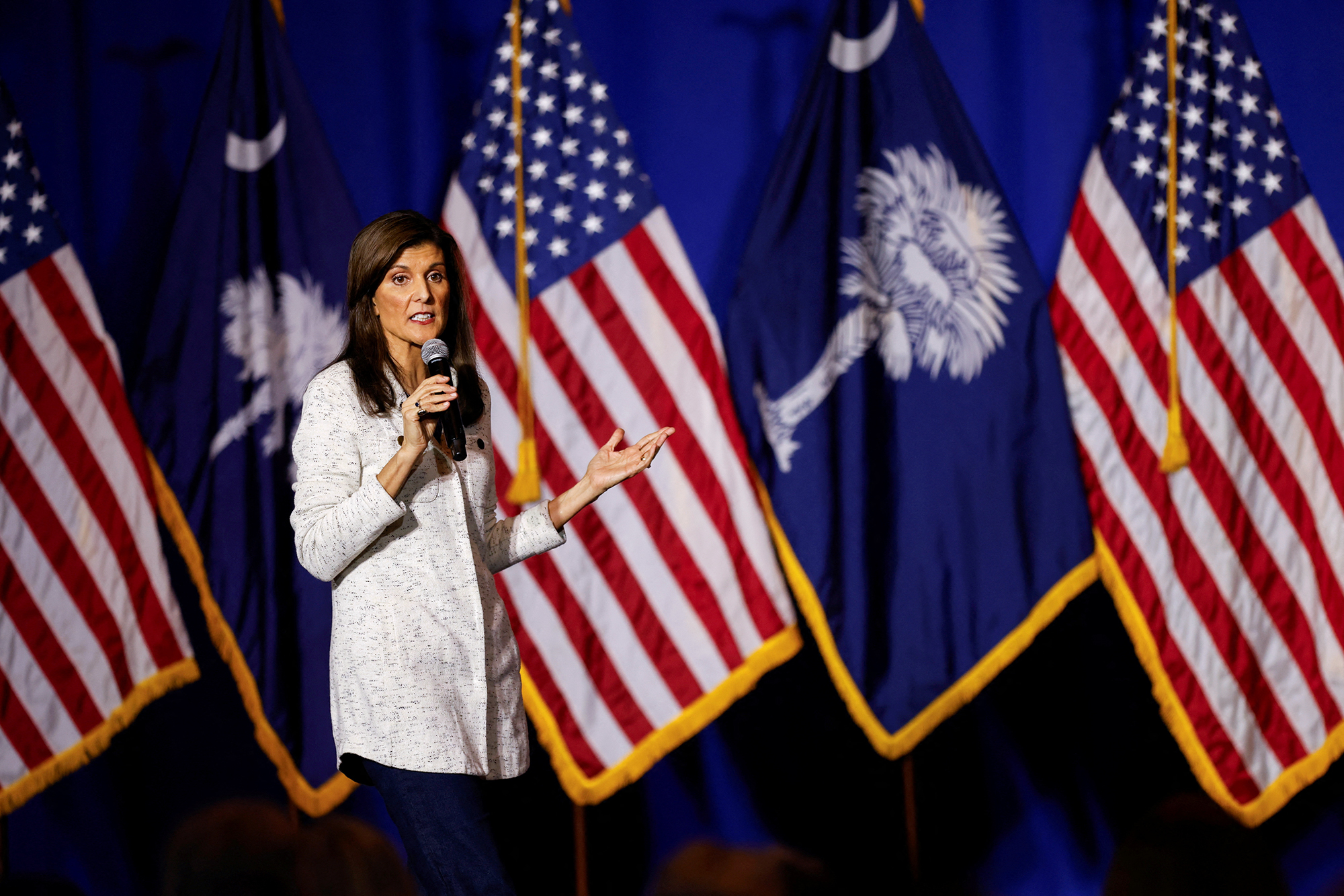 Nikki Haley speaks during a campaign event in North Charleston, South Carolina, on January 24. 