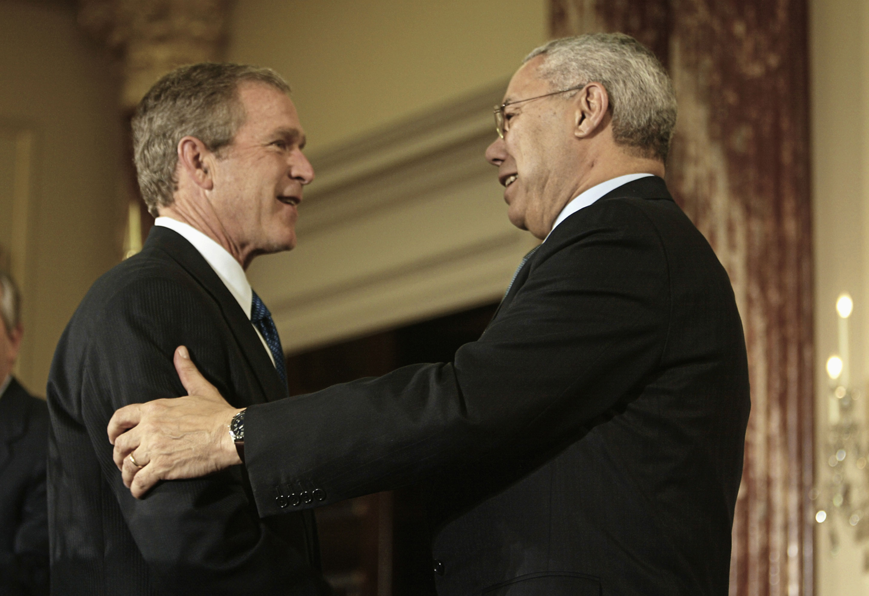 George W. Bush and Colin Powell in 2002