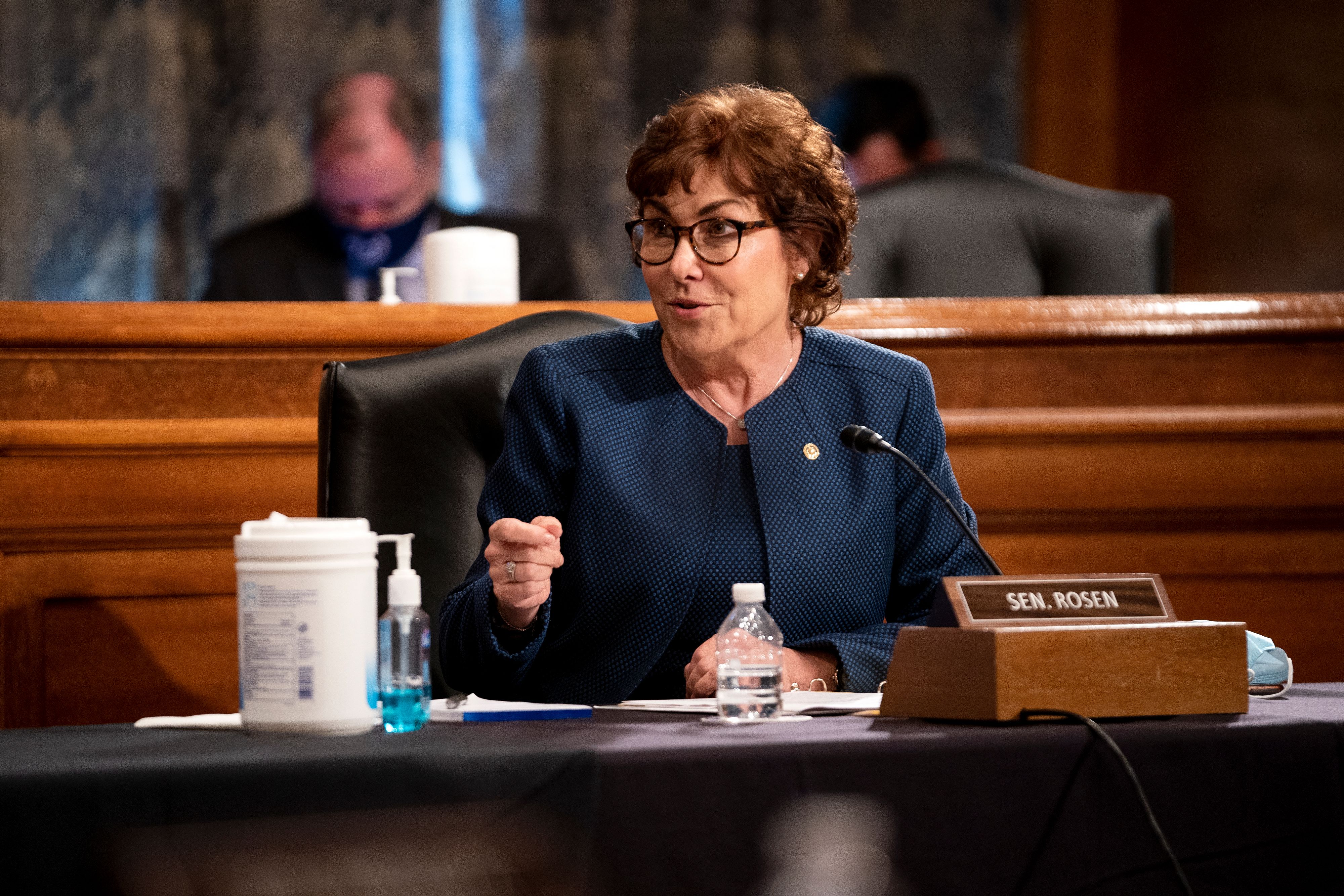 Sen. Jacky Rosen (D-Nevada) speaks during a hearing on September 21 at the US Capitol in Washington, DC. 