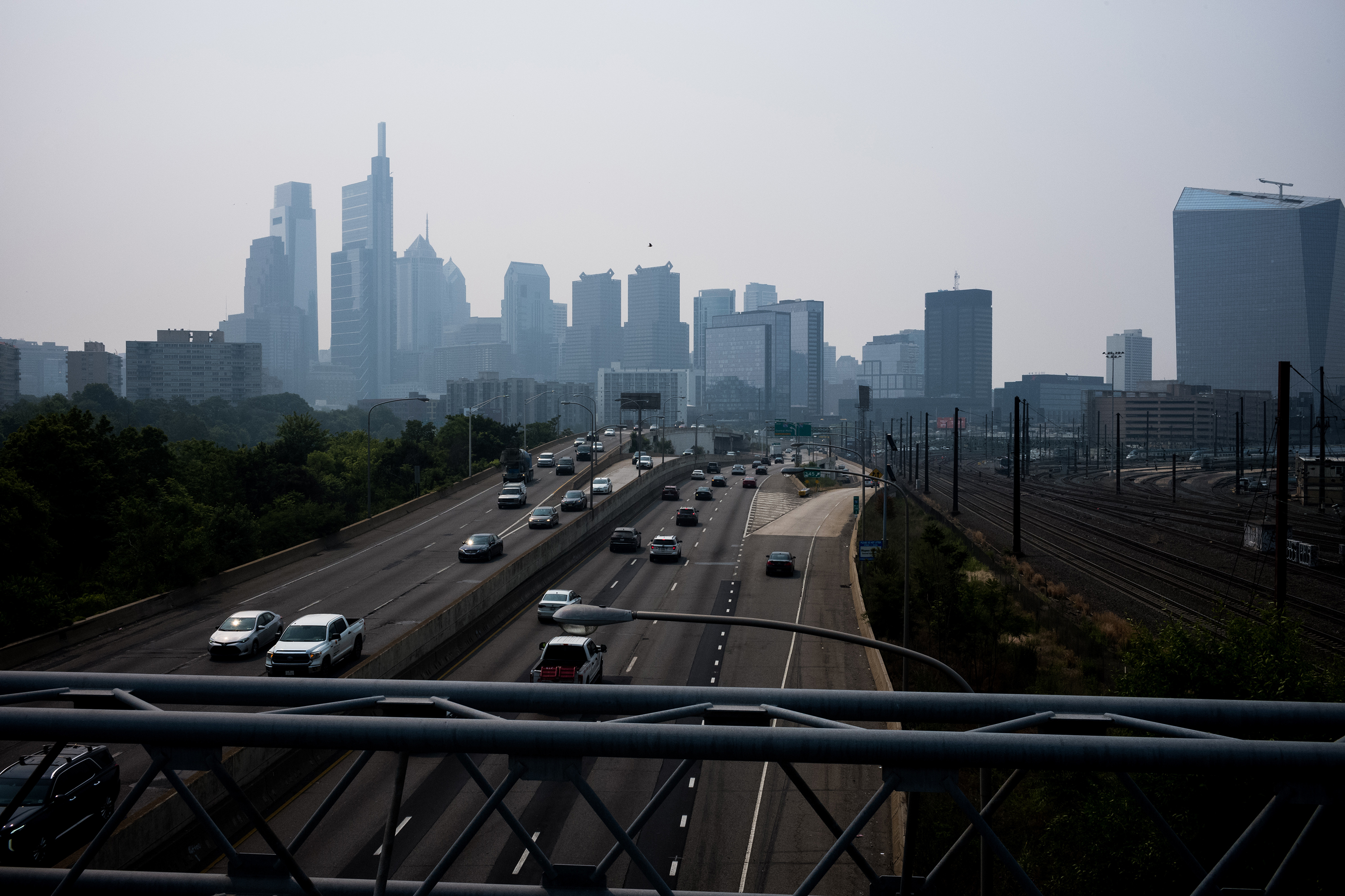 A view of the Philadelphia Skyline and Highway 76 on June 7.