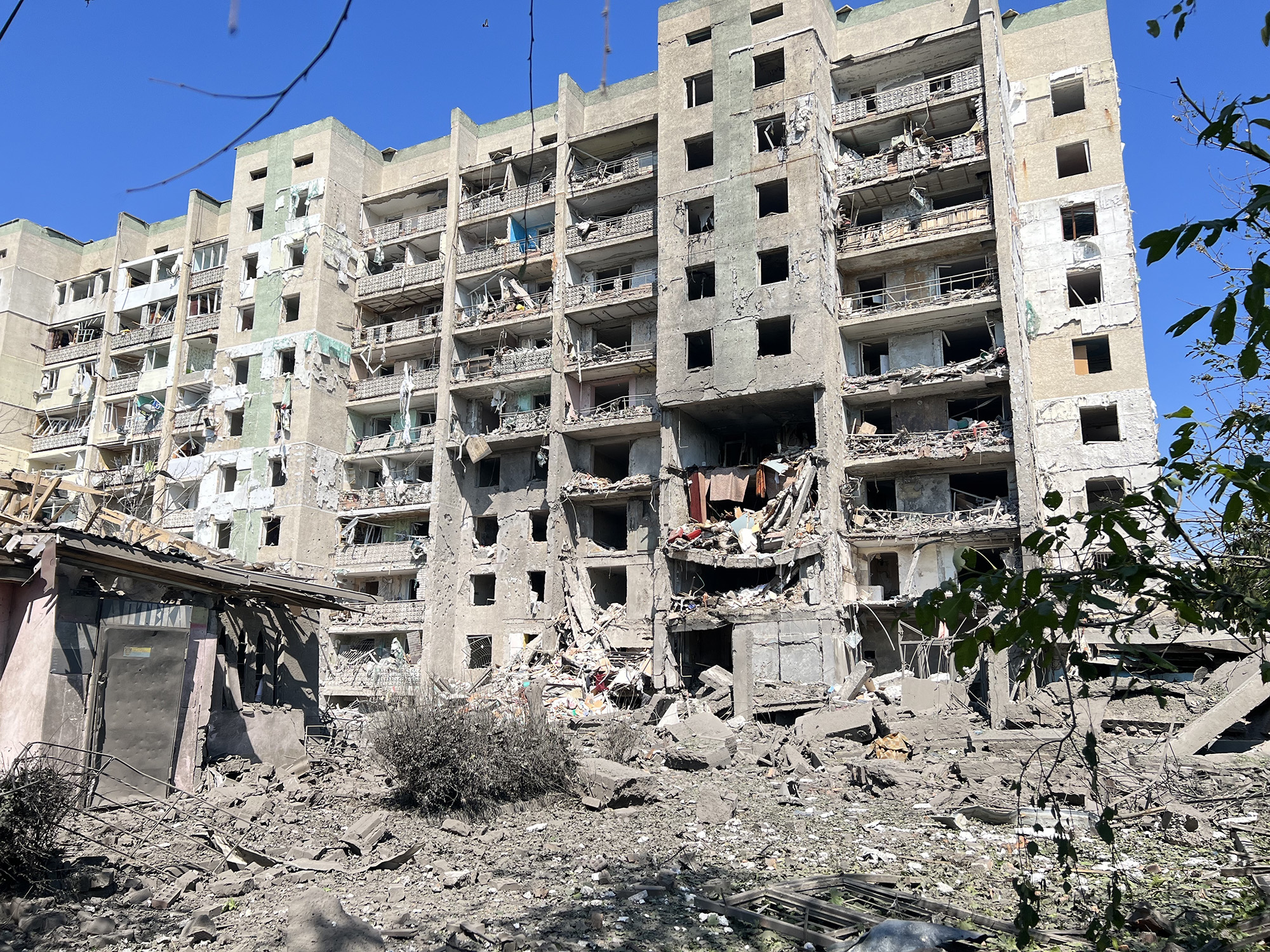 A destroyed building after a missile attack in Odesa, Ukraine, on July 1.