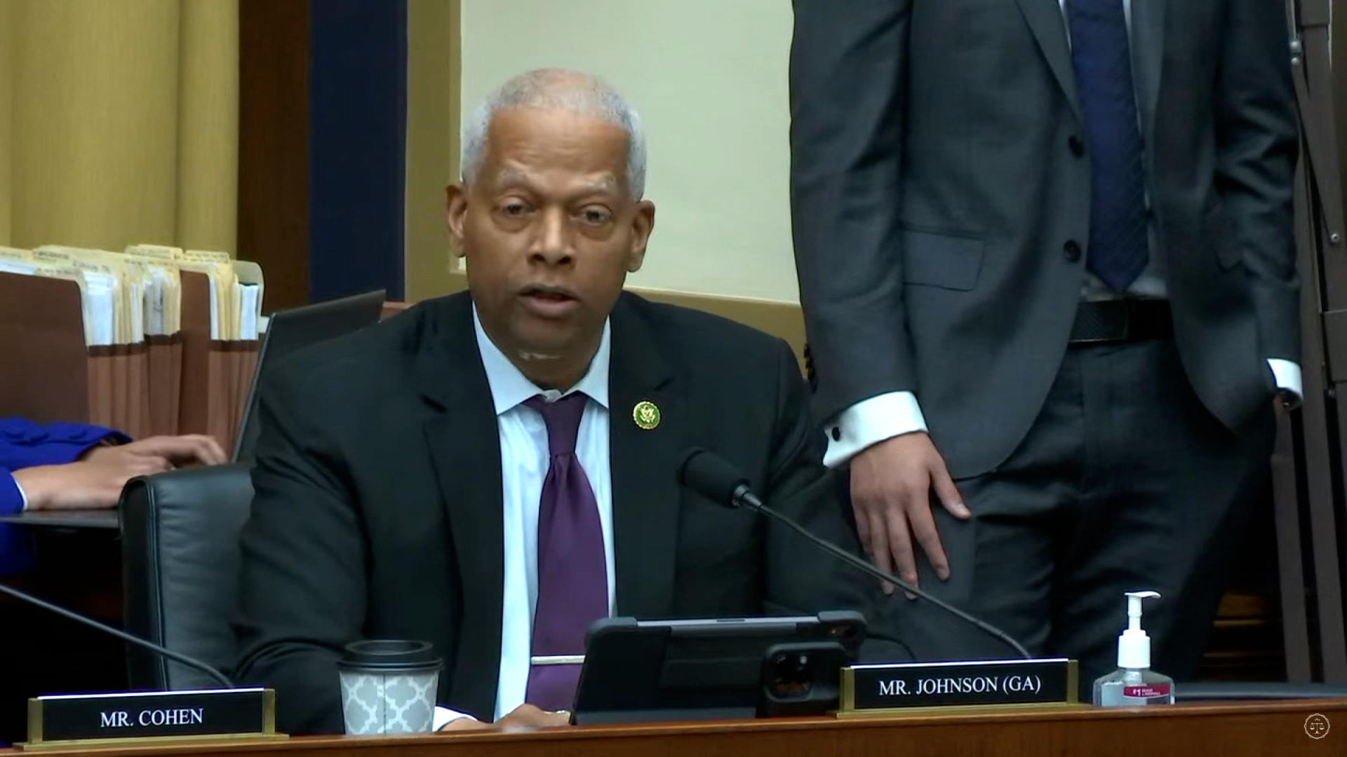 Rep. Hank Johnson speaks during the hearing on Tuesday.
