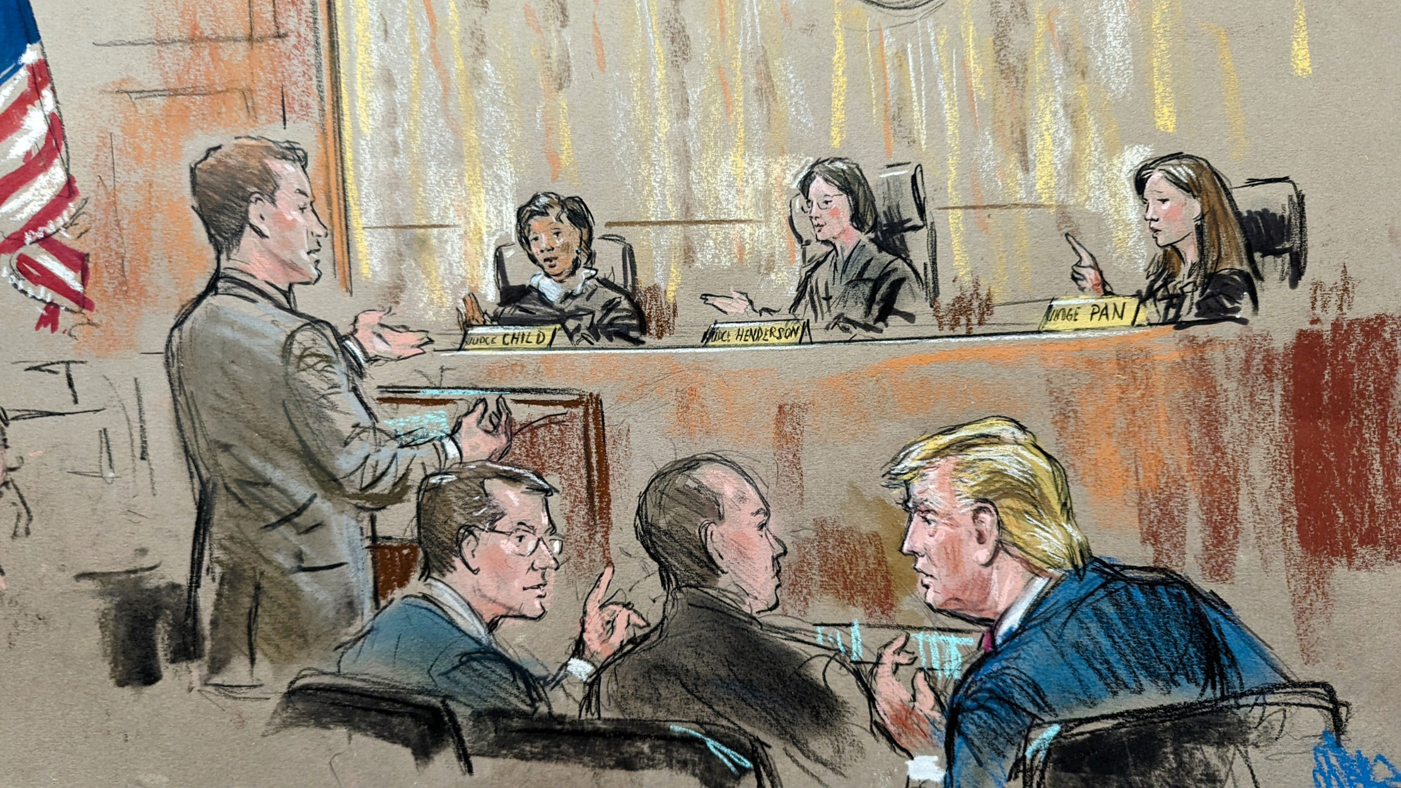 James Pearce, an attorney arguing on behalf of the Department of Justice's special counsel’s office, speaks before the DC Circuit Court of Appeals at the federal courthouse on Tuesday, January 9, in Washington, DC.