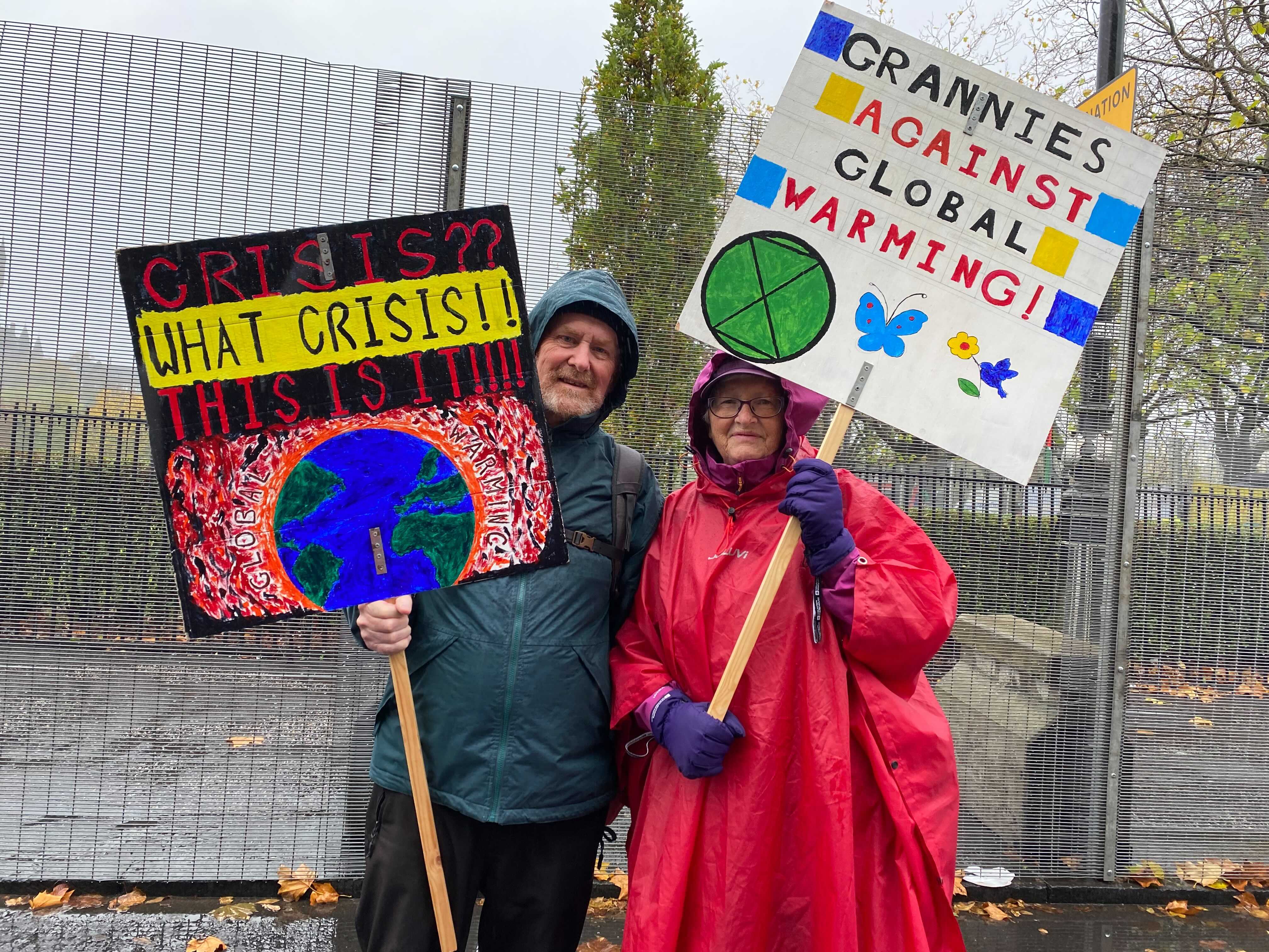 Liz and Mike Wignall joined the Glasgow demonstrations from Edinburgh.