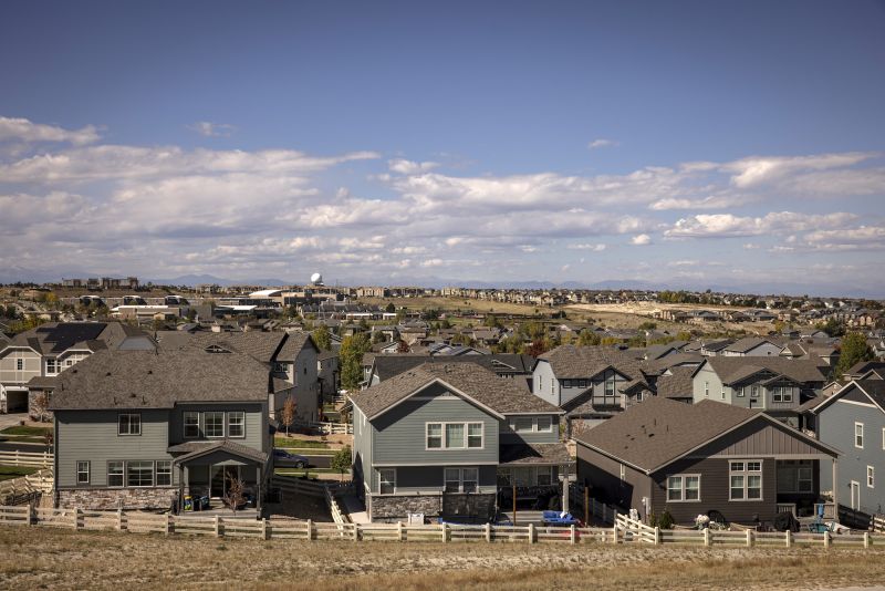 Single family homes in a housing development in Aurora, Colorado, in October 2022. 
