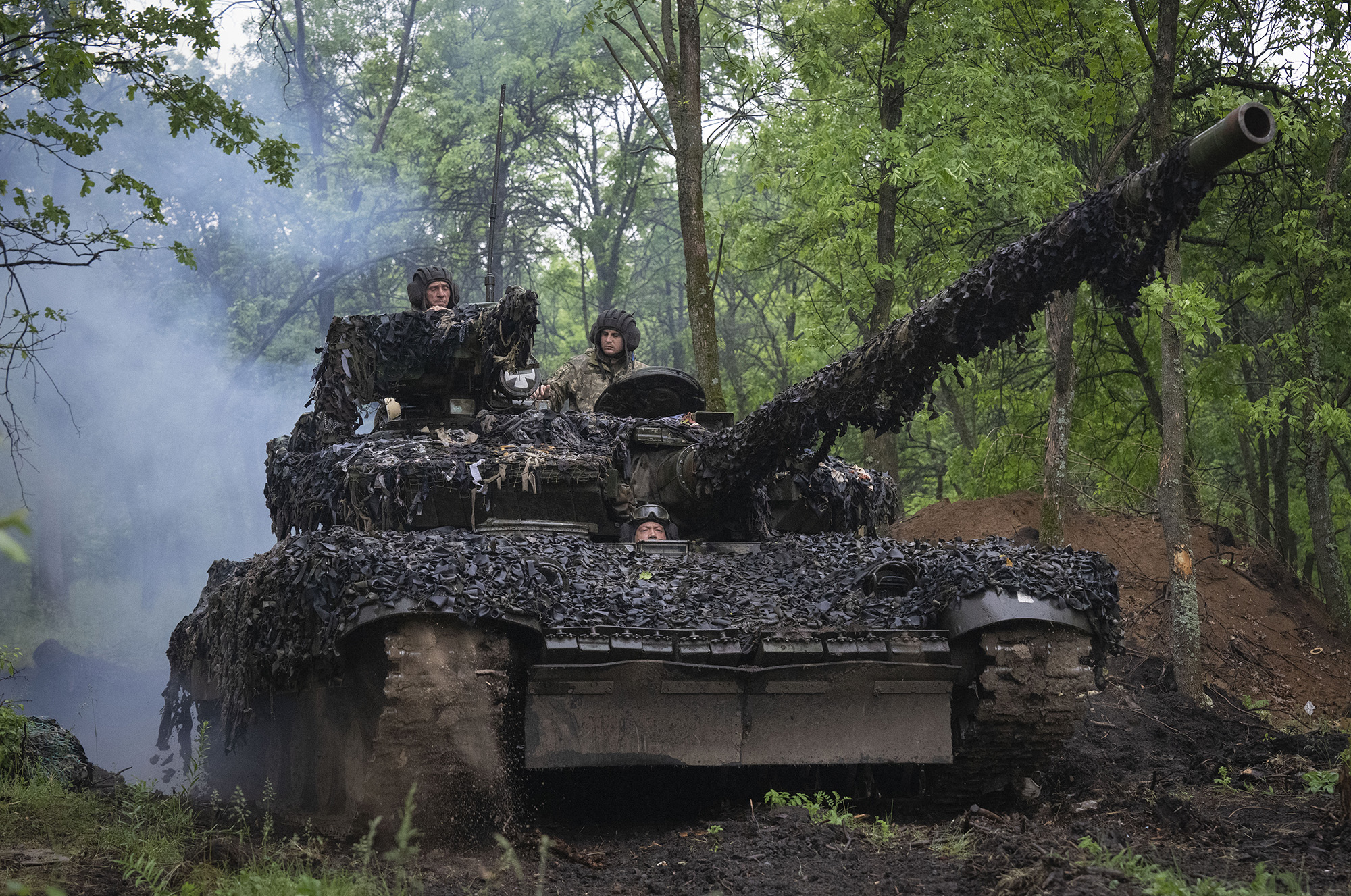 A Ukrainian tank in position near Bakhmut, Donetsk region, Ukraine, on May 23.