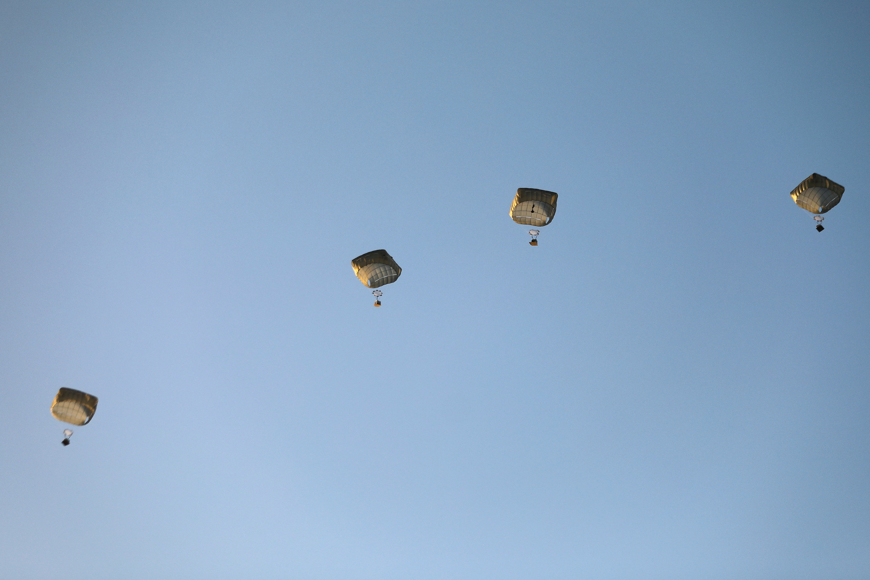 US military carries out its first aid drop in Gaza City on March 2. 