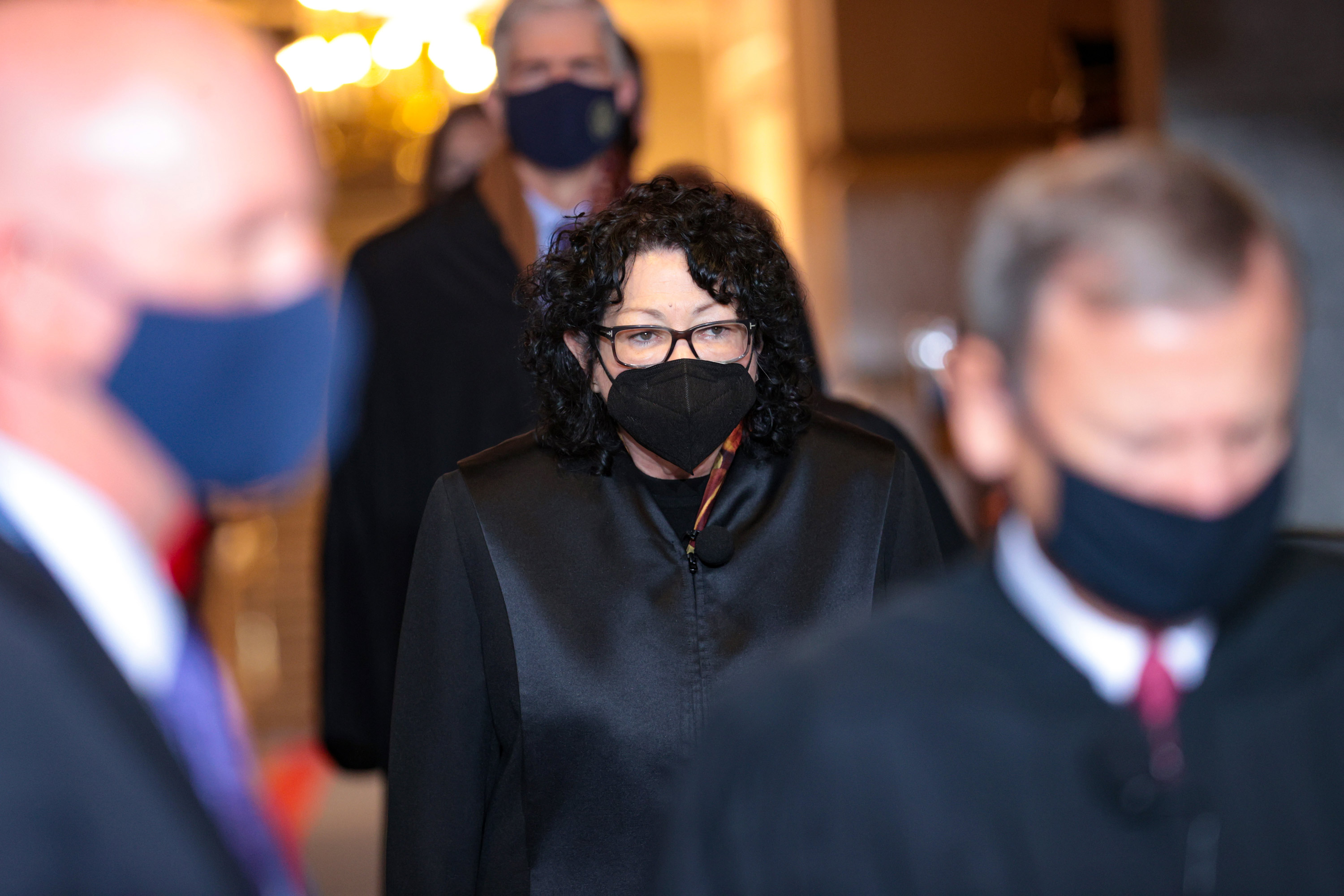Supreme Court Associate Justice Sonia Sotomayor arrives at the US Capitol on January 20 in Washington, DC. 