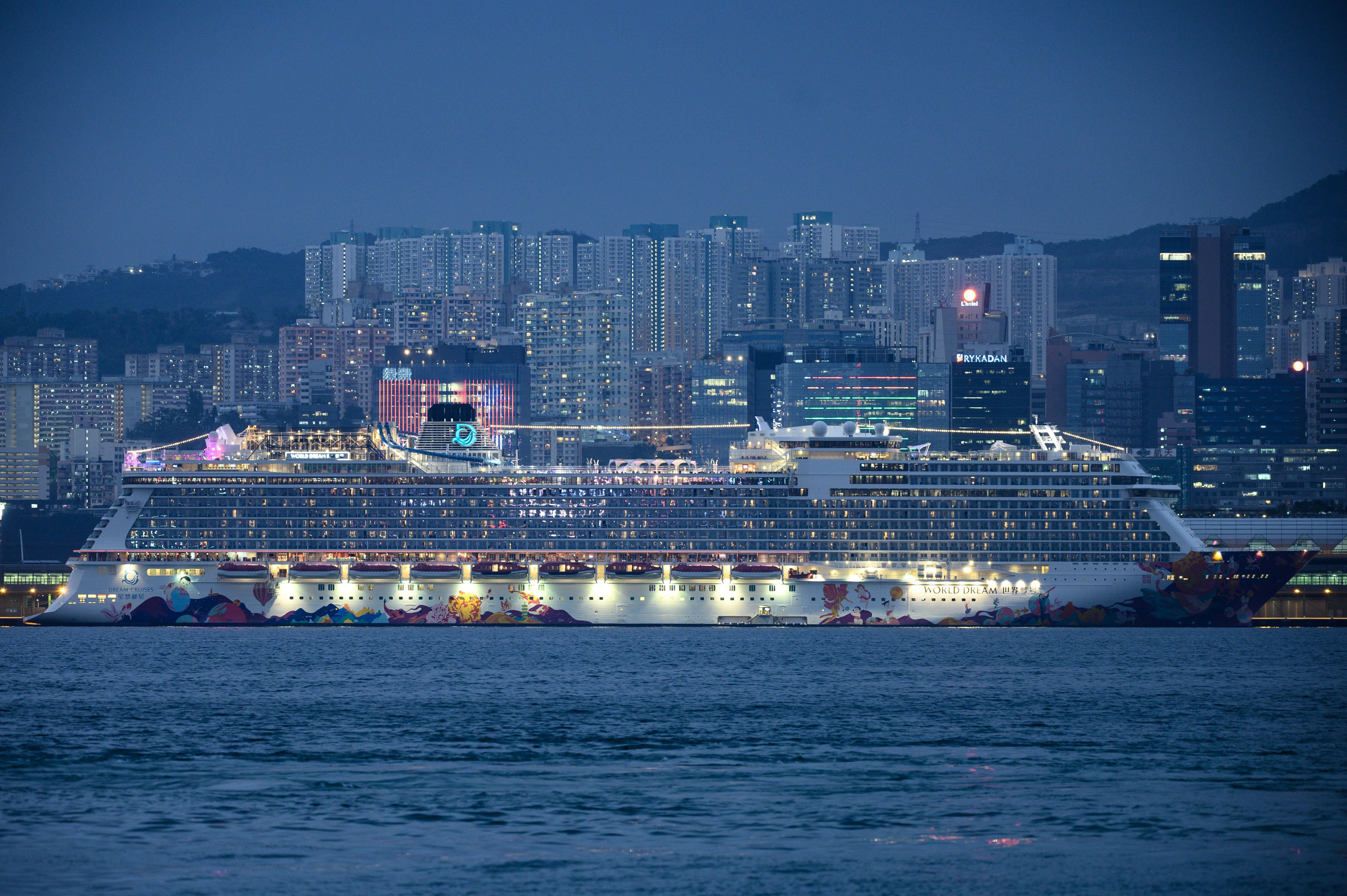 Giấc mơ thế giới được nhìn thấy đã cập cảng Kai Tak Cruise Terminal ở Hồng Kông vào thứ năm.