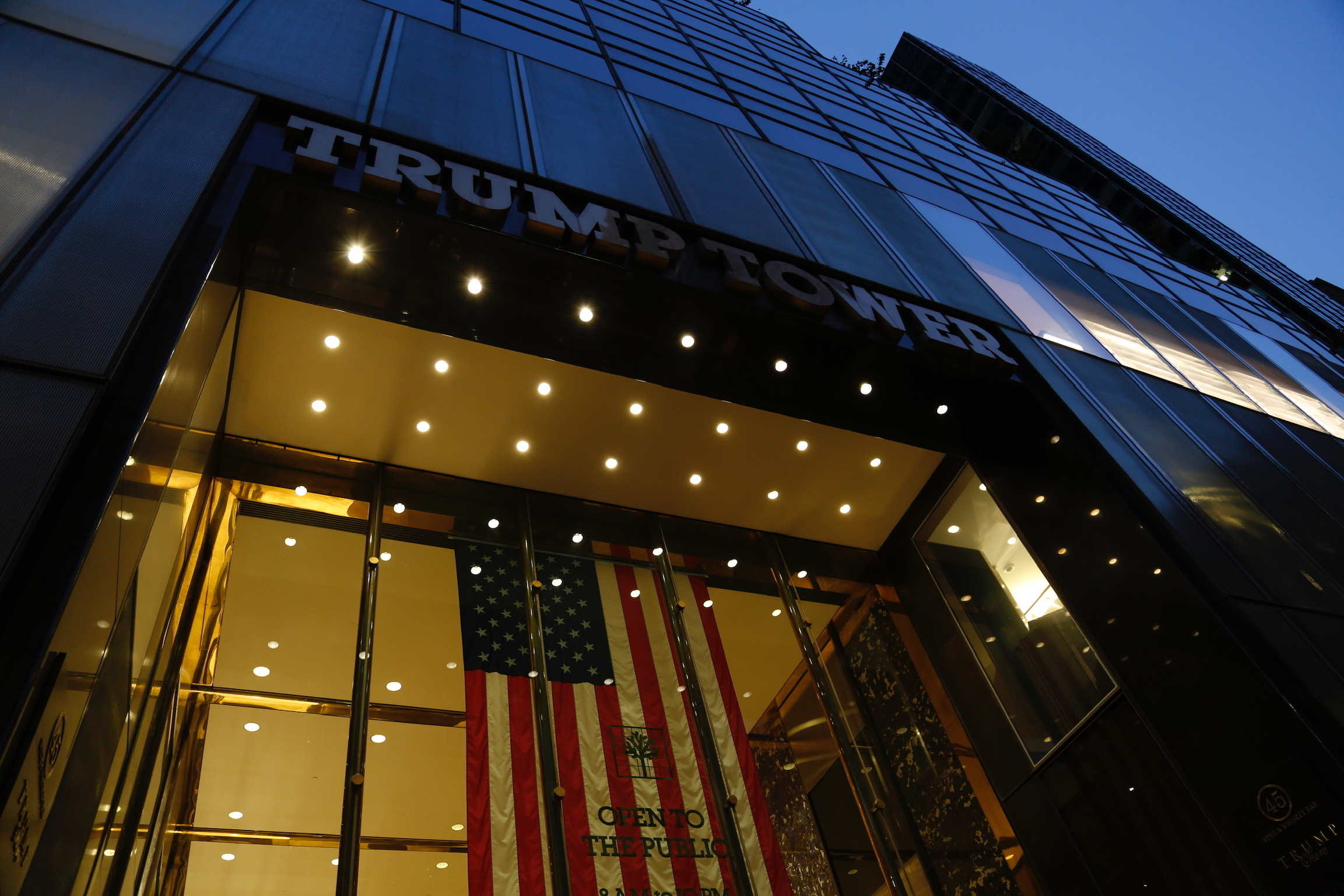 Trump Tower is seen in New York in the early morning hours of Monday.