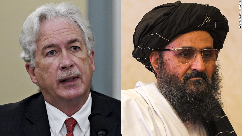 CIA Director William Burns and Taliban leader Abdul Ghani Baradar.