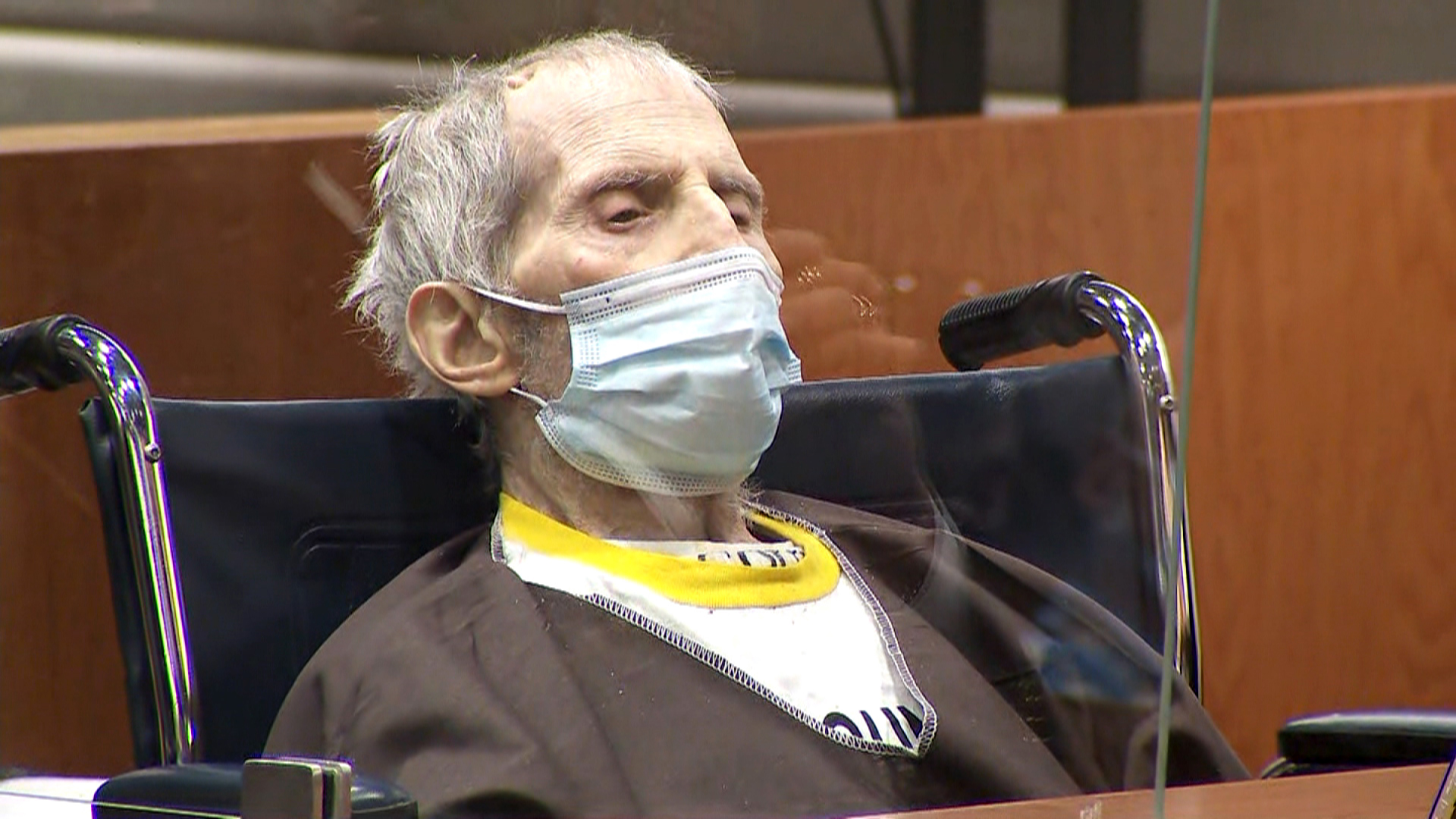 Robert Durst appears in court for his sentencing on Thursday, October 14. 