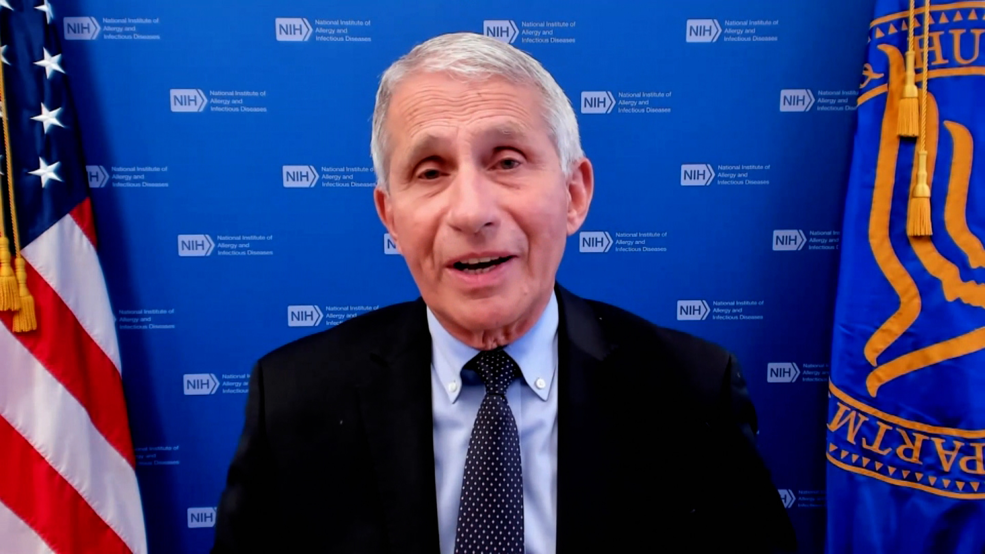 Dr. Anthony Fauci, director of the U.S. National Institute of Allergy and Infectious Diseases and the chief medical adviser to President Biden, speaks during an interview on June 9.