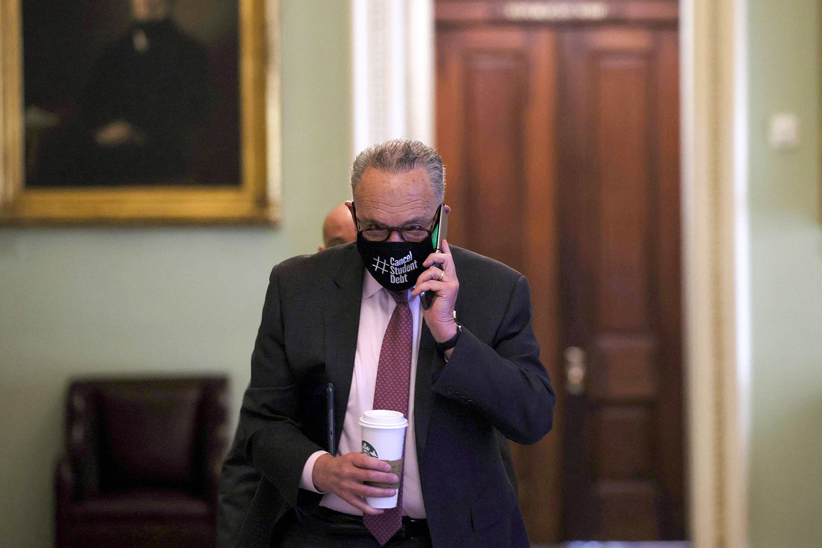 Senate Majority Leader Chuck Schumer arrives at the US Capitol on May 13.