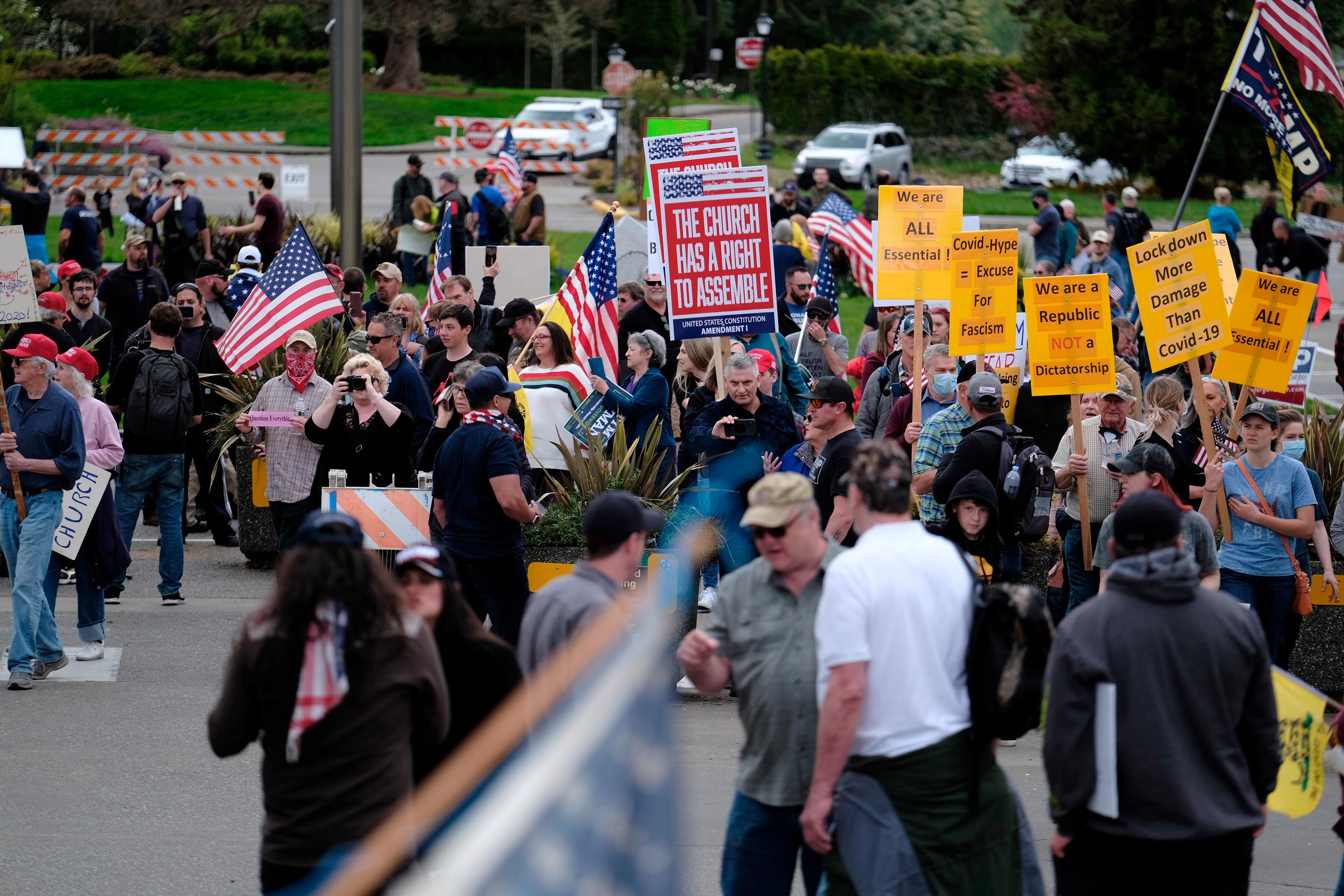 Trump Calls Social Distancing Protesters 