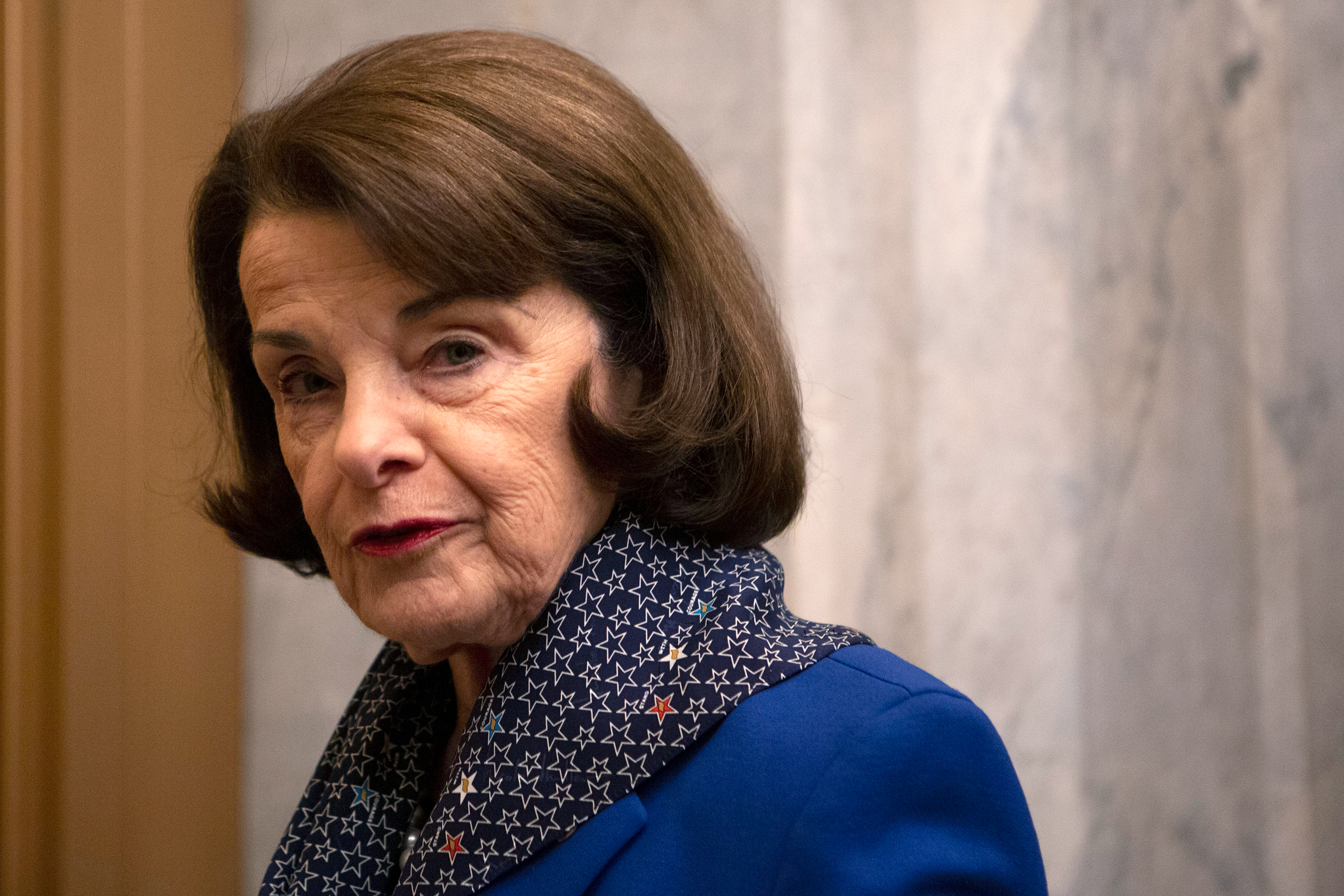 Sen. Dianne Feinstein waits to board an elevator after a vote on Capitol Hill in Washington, DC, in January 2019.