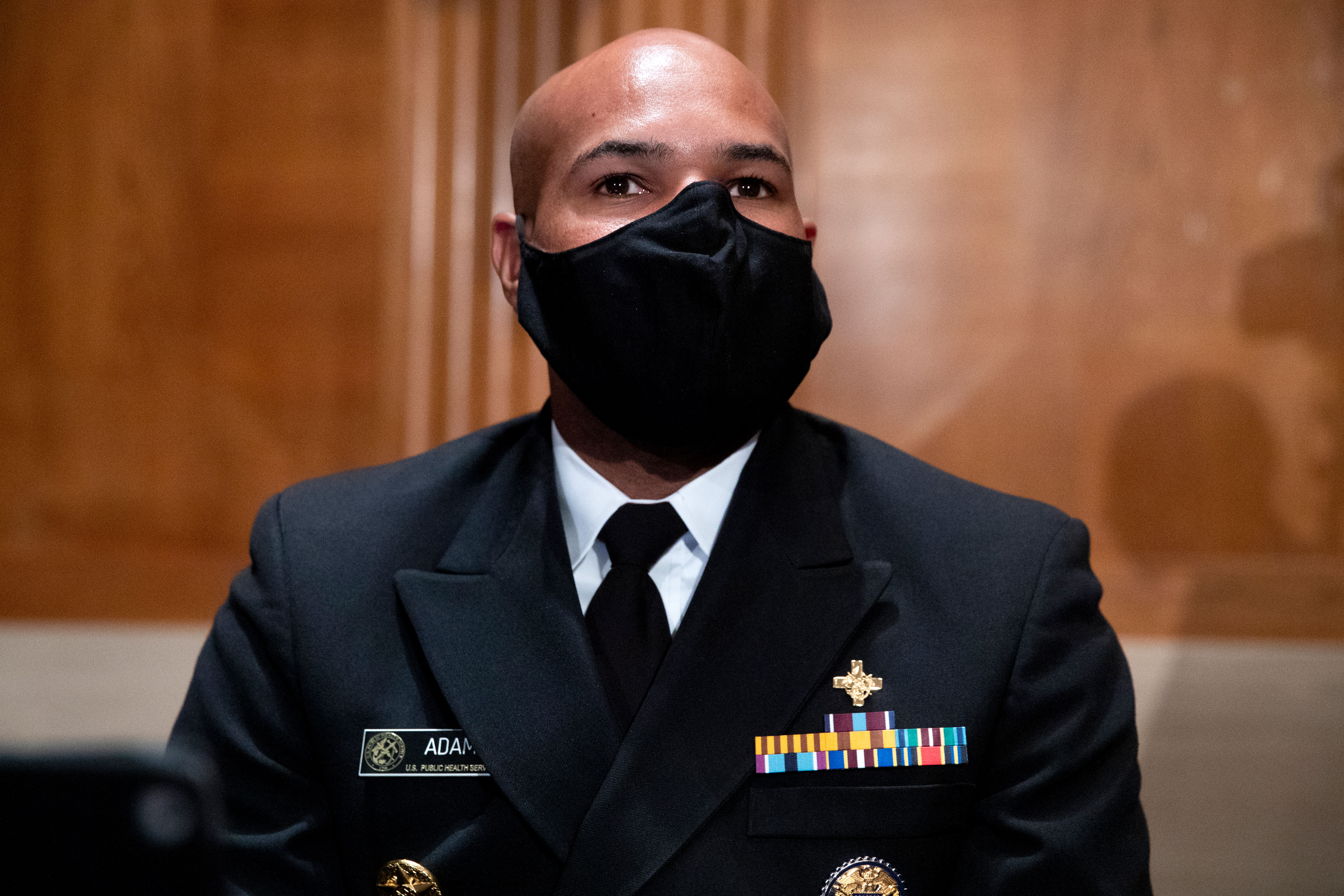 US Surgeon General Dr. Jerome Adams attends a hearing on September 9 in Washington, DC.
