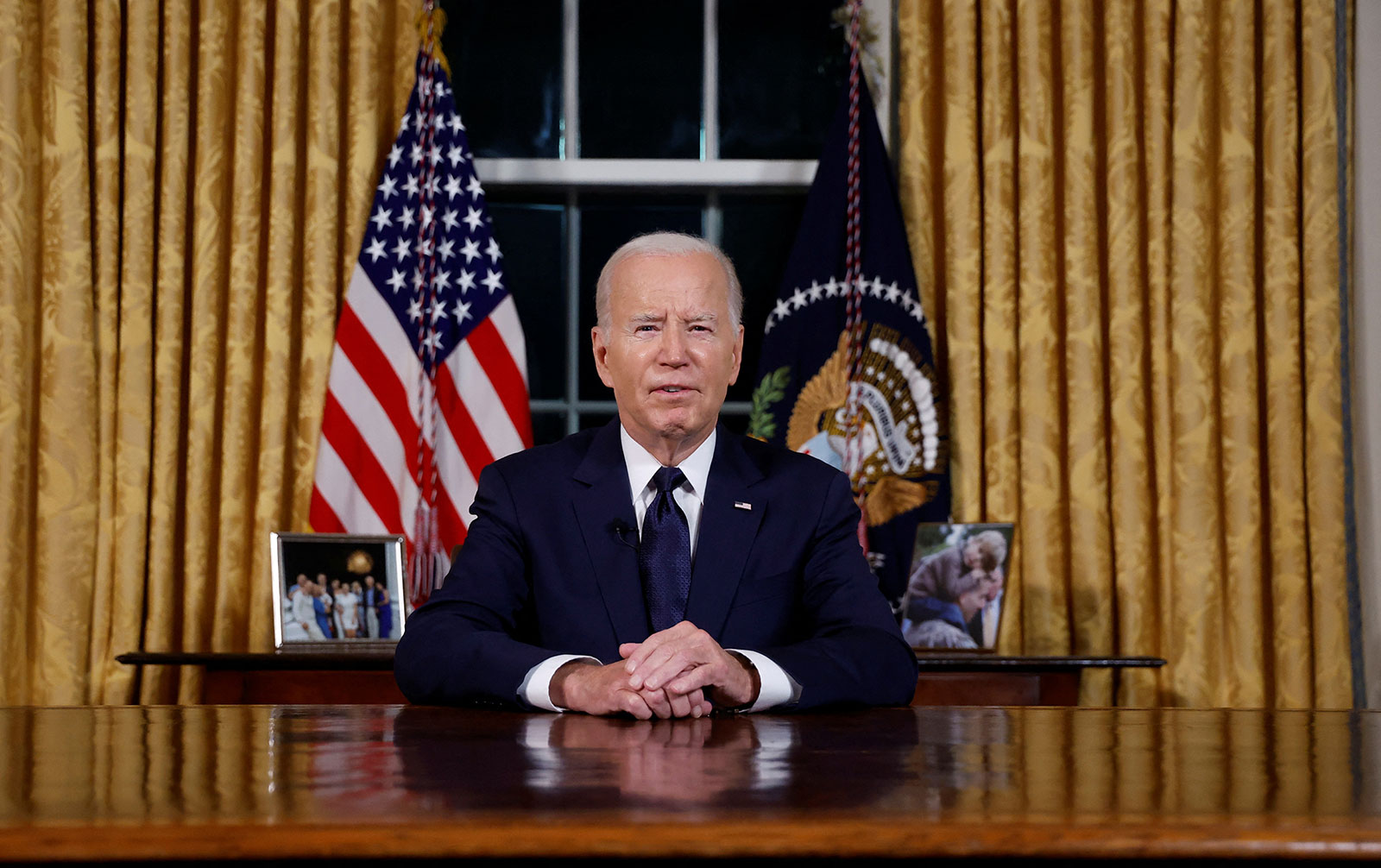 Biden delivers a prime-time address from the Oval Office on Thursday, October 19.