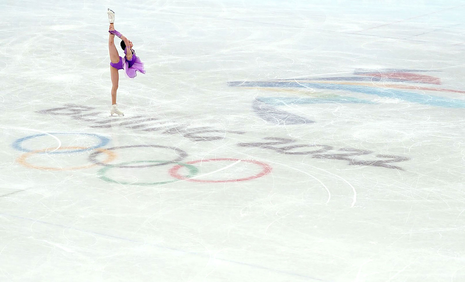 Russian figure skater Kamila Valieva performs her short program at the Beijing Winter Olympics on February 15.