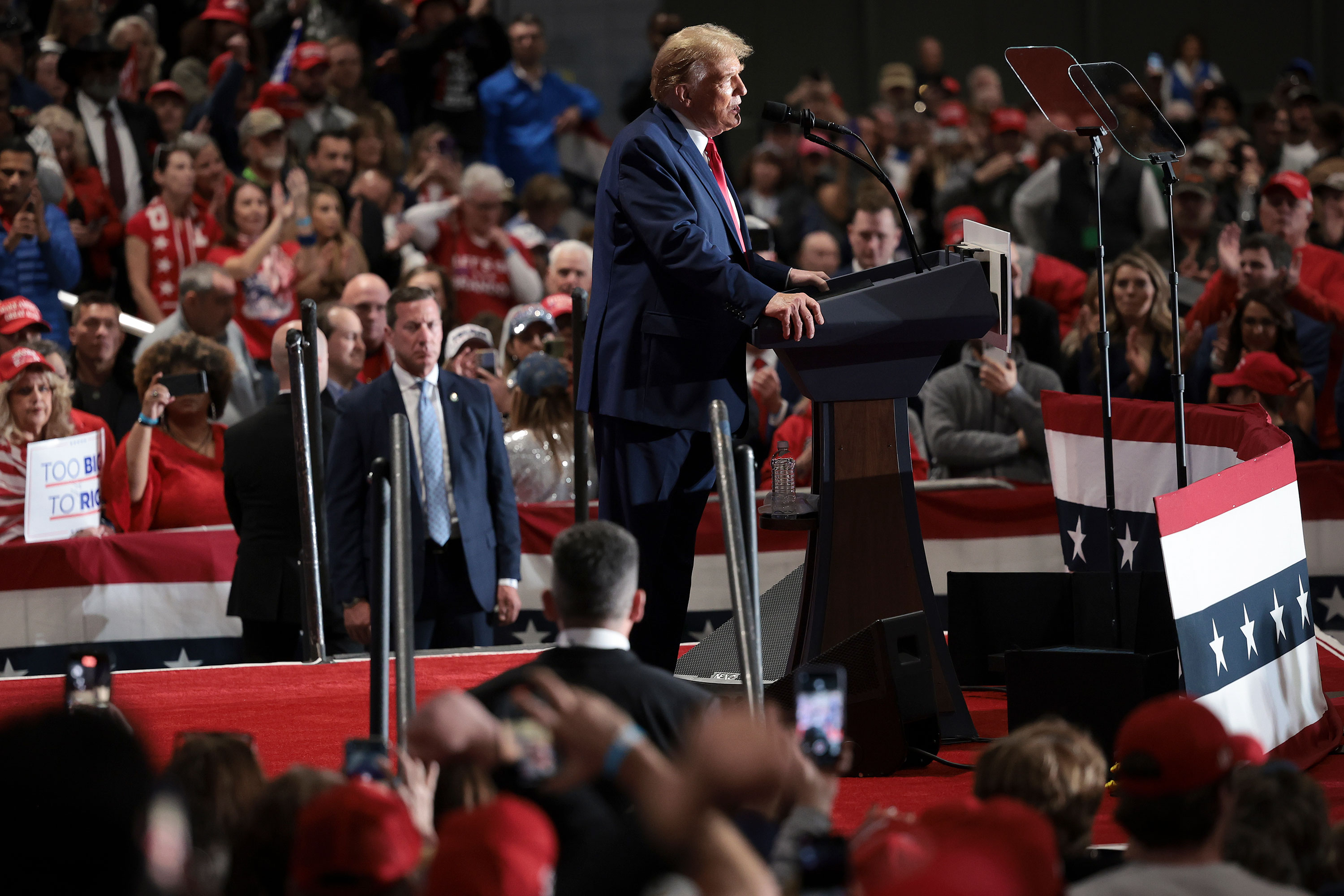 Former President Donald Trump speaks during a rally in Richmond, Virginia, on March 2. 
