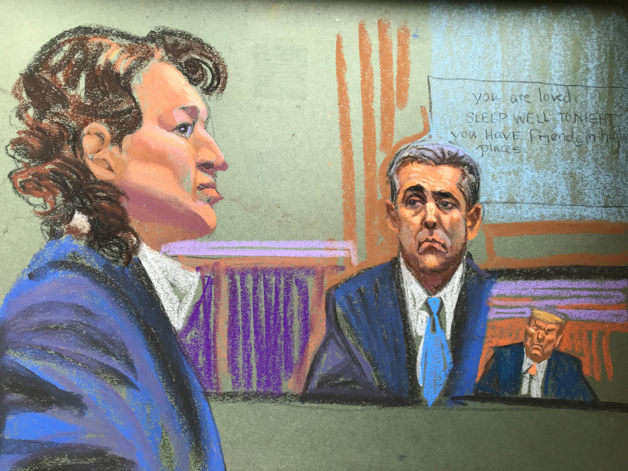 Michael Cohen is questioned by prosecutor Susan Hoffinger.