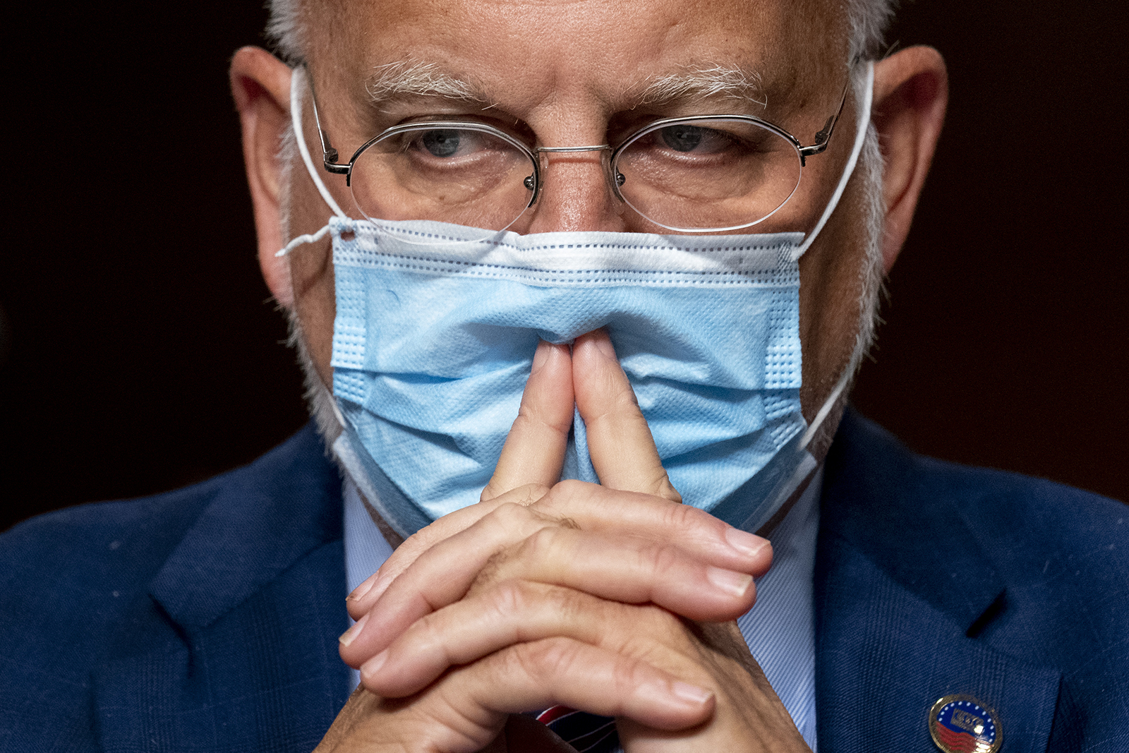 Dr. Robert Redfield attends at a hearing of the Senate Appropriations subcommittee reviewing coronavirus response efforts on Wednesday in Washington.