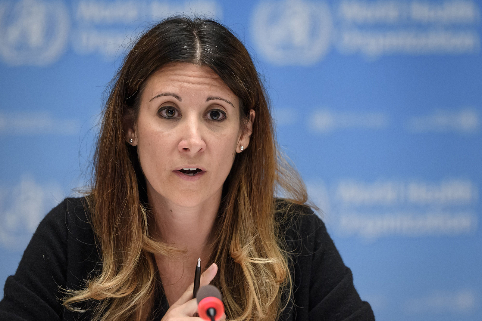 Technical lead head for Covid-19 Maria Van Kerkhove attends a press conference at the WHO headquarters in Geneva, Switzerland on July 3.