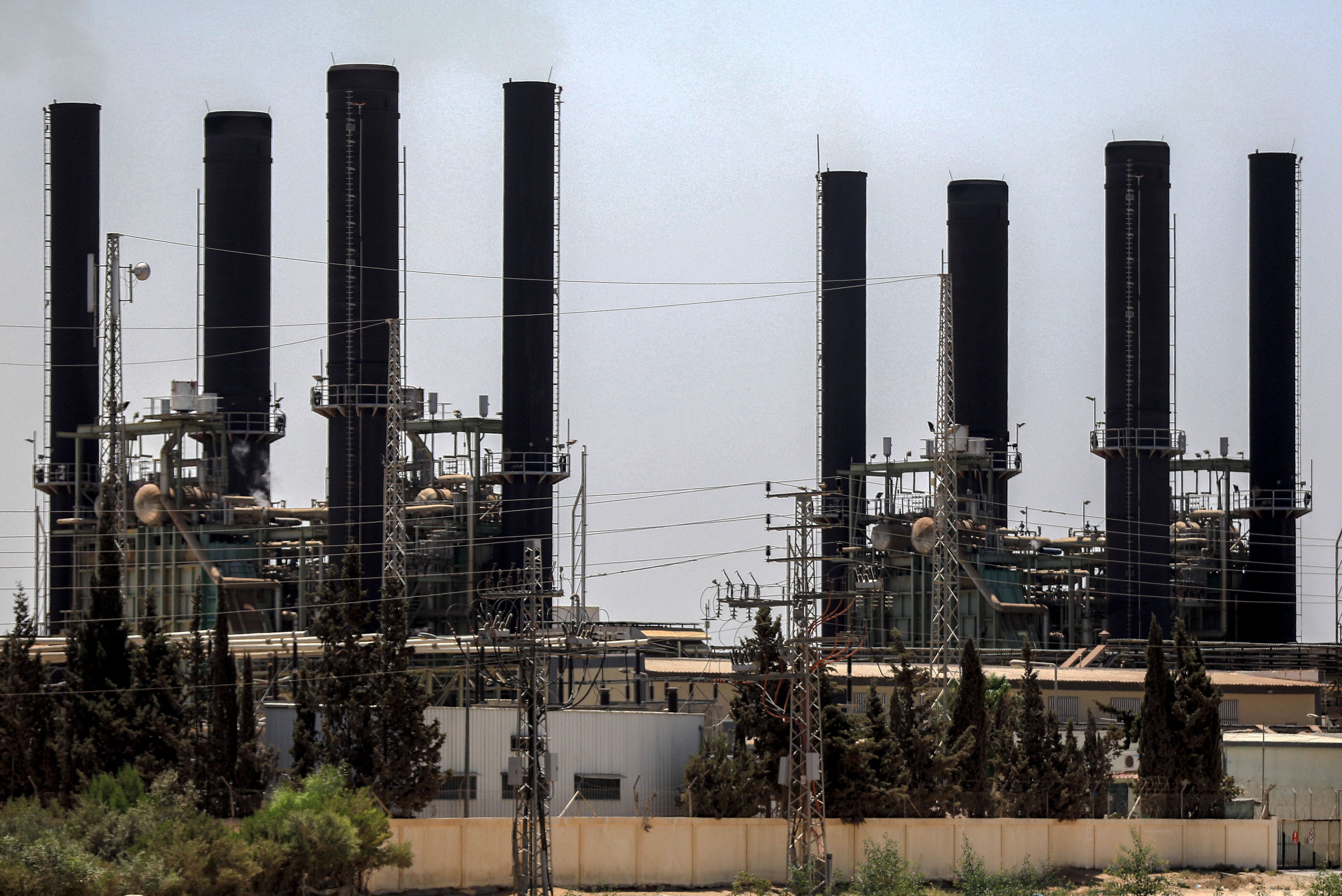 General view of the only power station in the center of the Gaza Strip, on August 2, 2023.