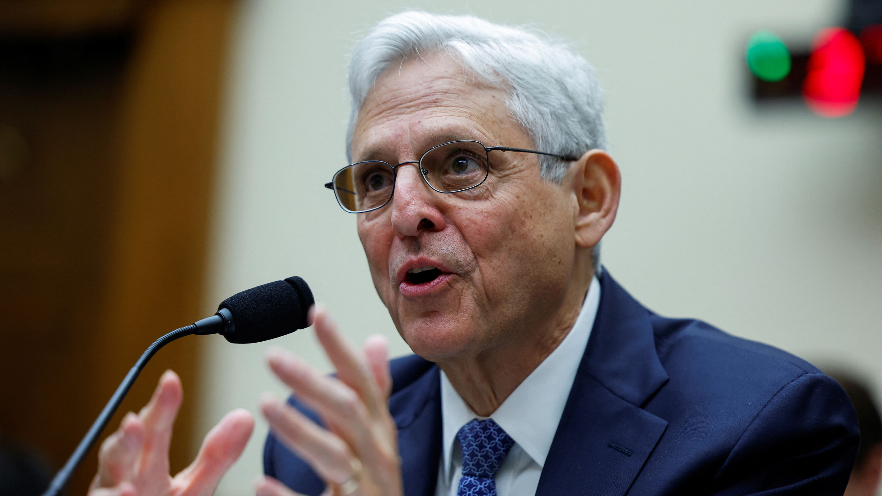 Attorney General Merrick Garland testifies before a House Judiciary Committee hearing on Capitol Hill in Washington, DC, on Wednesday. 