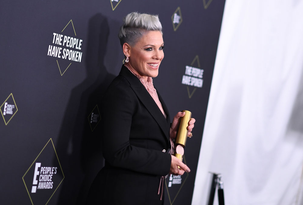 Pink at the 45th annual E! People's Choice Awards in Santa Monica, California, on November 10, 2019.