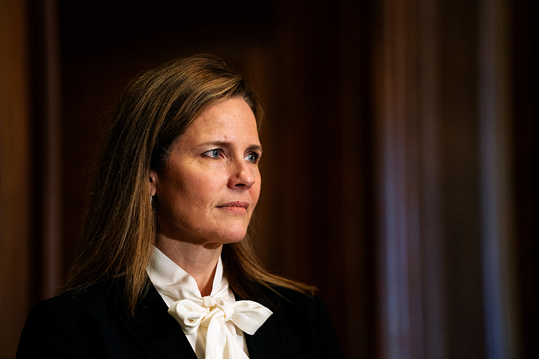 Judge Amy Coney Barrett, President Donald Trumps nominee for the US Supreme Court, on Capitol Hill in Washington, DC, on Oct. 1, 2020. 