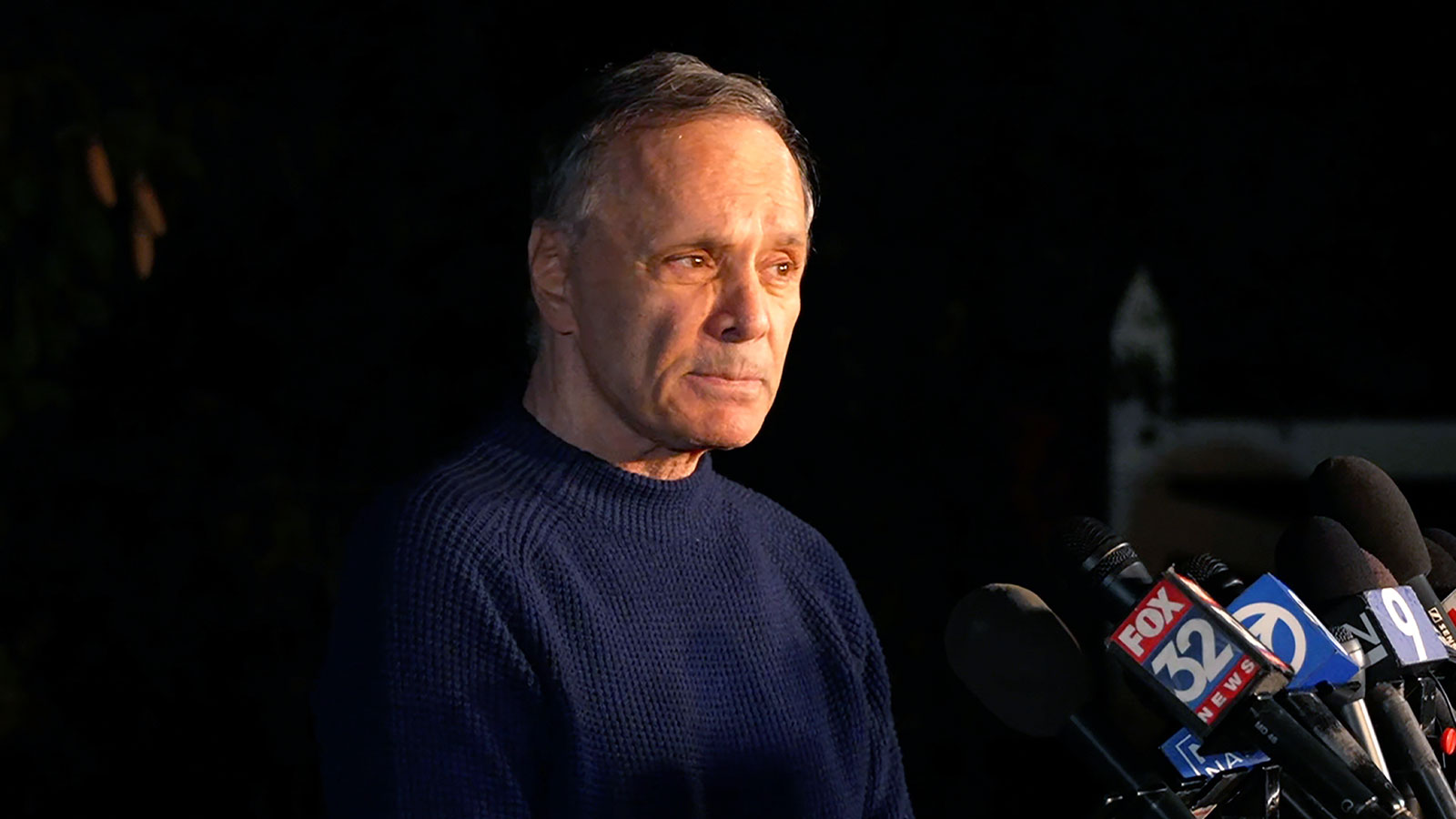 Uri Raanan, the father of Natalie Raanan, one of the American hostages released Friday by Hamas, speaks during a press conference on Friday, October 20.