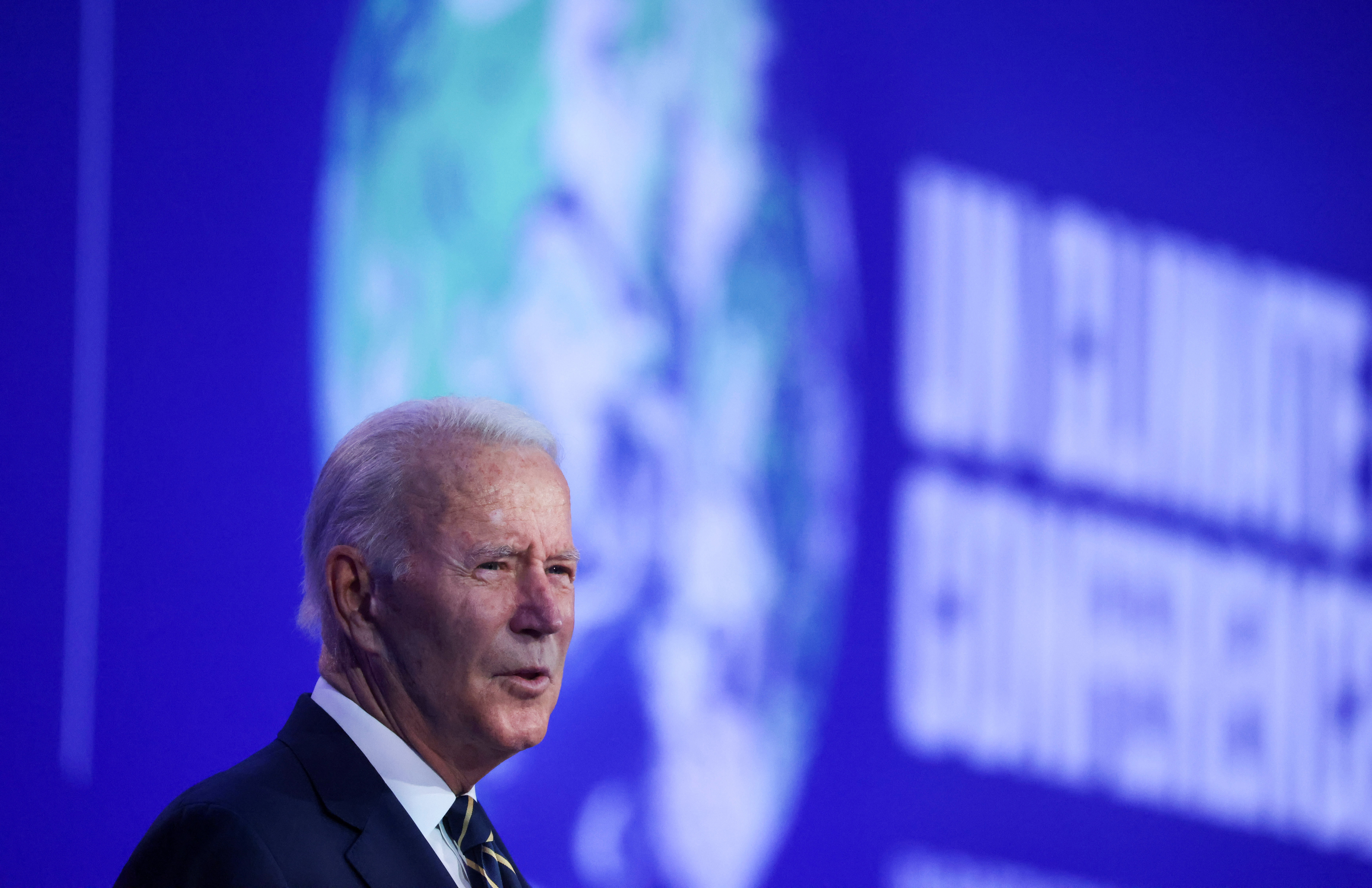 President Joe Biden speaks at the COP26 summit Monday.