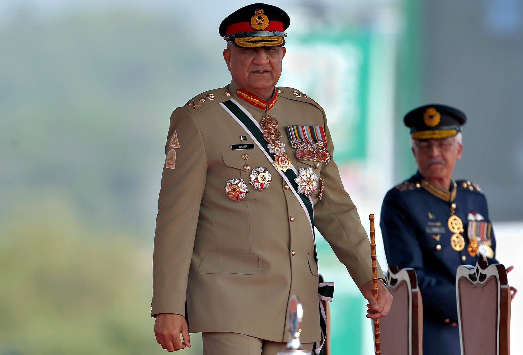 Pakistan's Chief of Army Staff, Qamar Javed Bajwa, attends a military parade in Islamabad, Pakistan on March 23. 