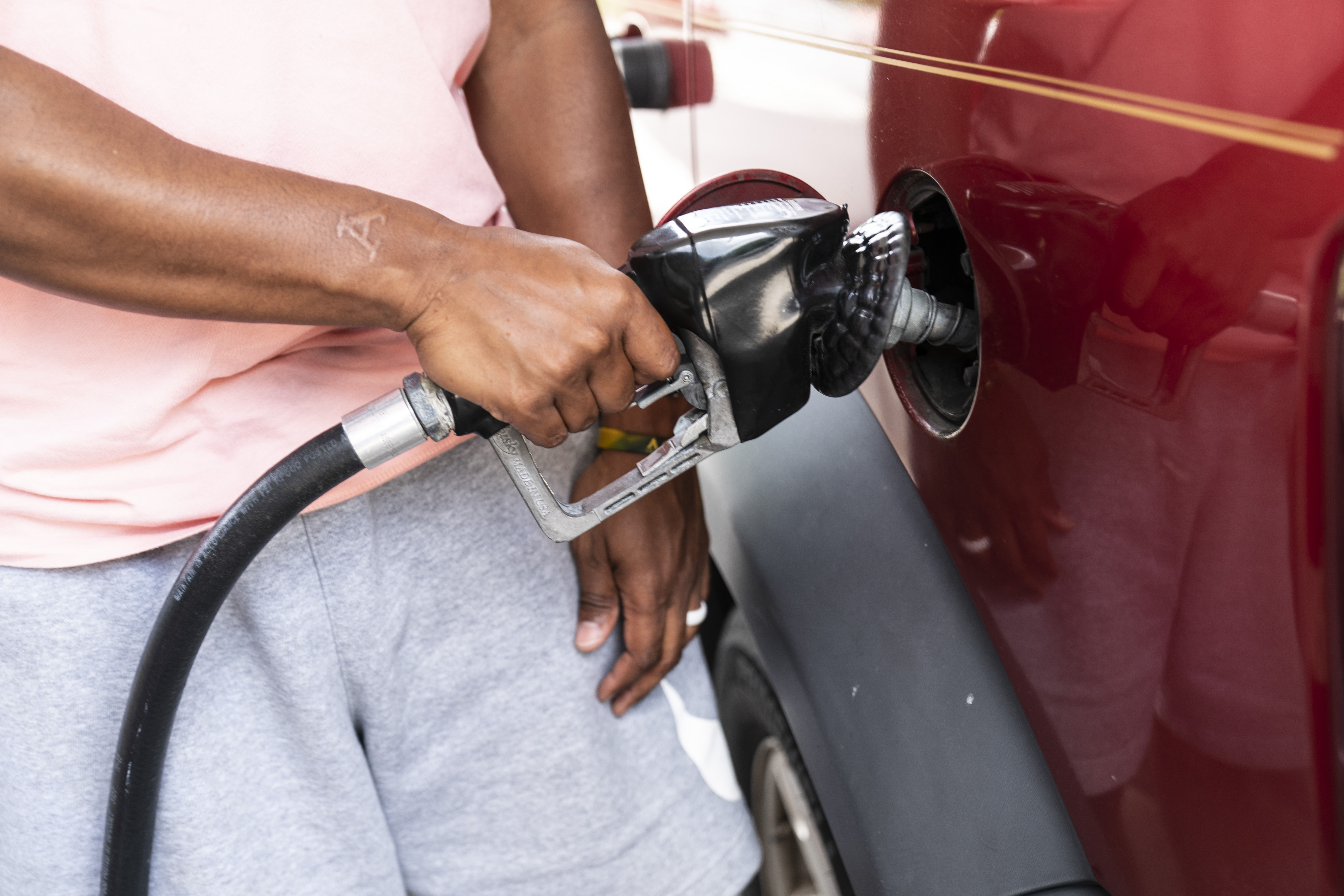 A customer refuels a vehicle at a Wawa gas station in Annapolis, Maryland, on May 28.