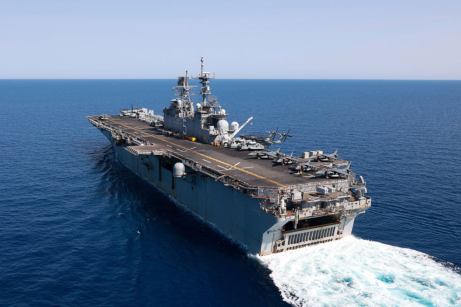 The USS Bataan, seen here traveling through the Red Sea on August 28, and the 26th MEU have been operating in the Middle East since August as part of an effort to deter Iranian aggression in the critical waterways around of the region, including the Gulf of Oman and the Strait of Hormuz. 