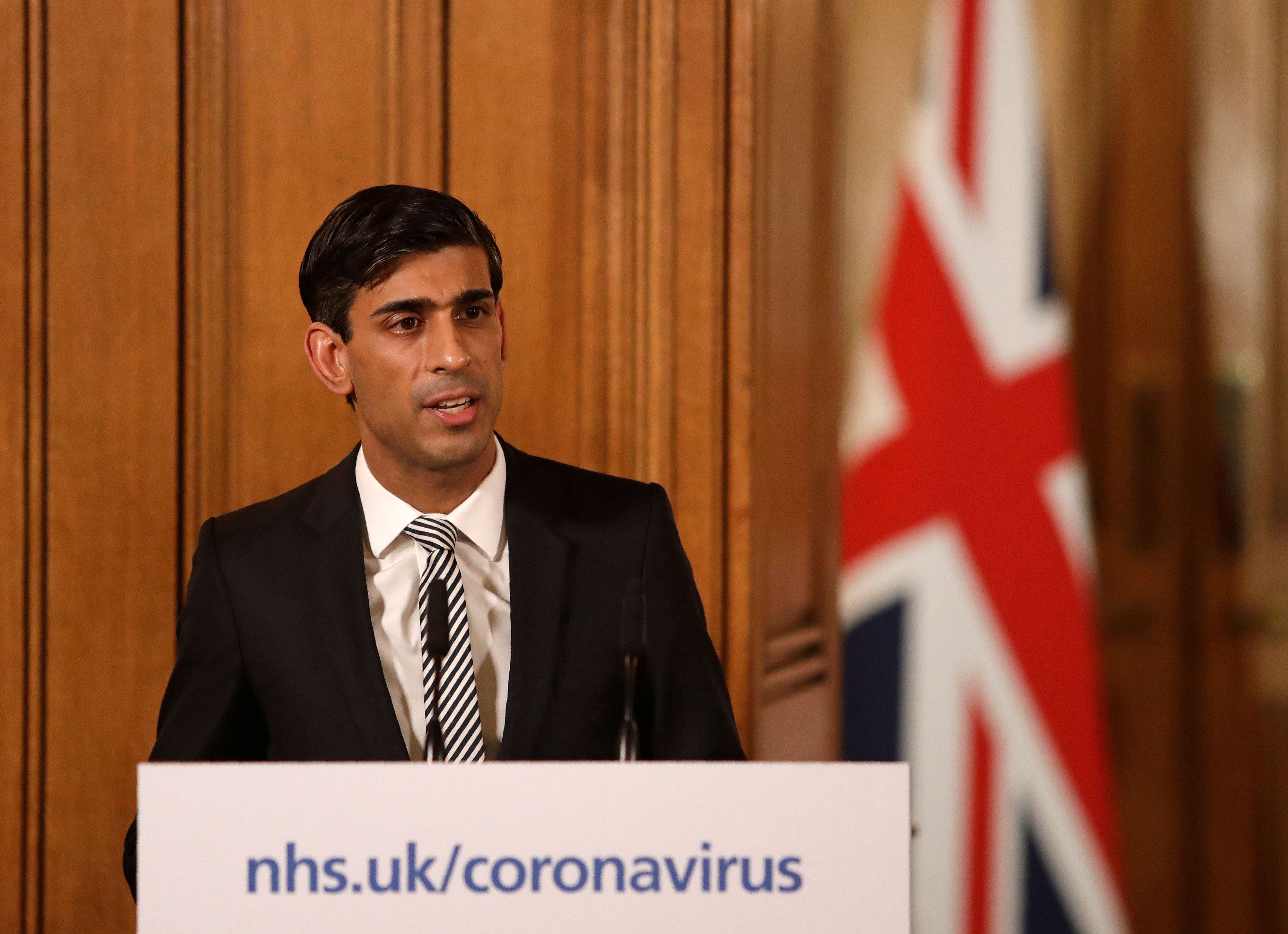 Rishi Sunak, UK finance minister, speaks at a press conference in London on March 17.