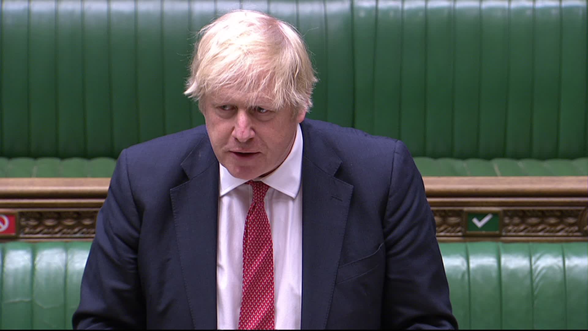 Prime Minister Boris Johnson gives a statement to the House of Commons on COVID-19 on May 11 in London.