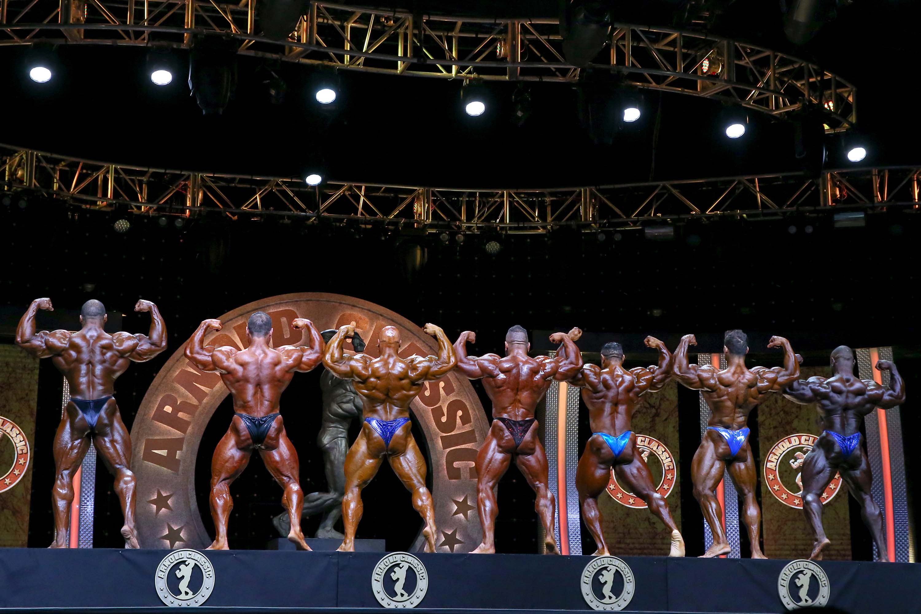 Contestants compete at the Arnold Sports Festival in March 2019, held at the Greater Columbus Convention Center in Columbus, Ohio.