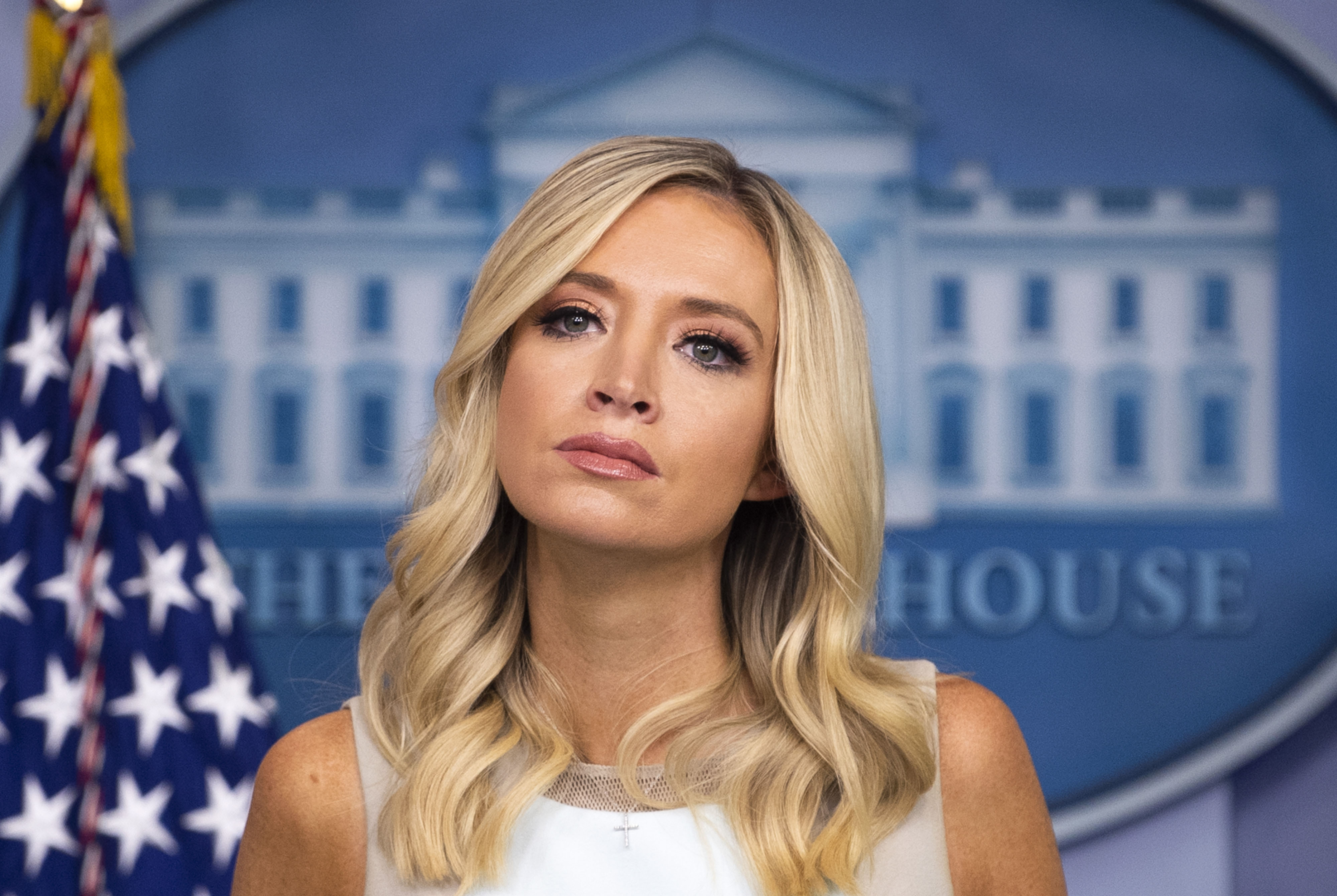 White House press secretary Kayleigh McEnany holds a news conference at the White House on July 6.