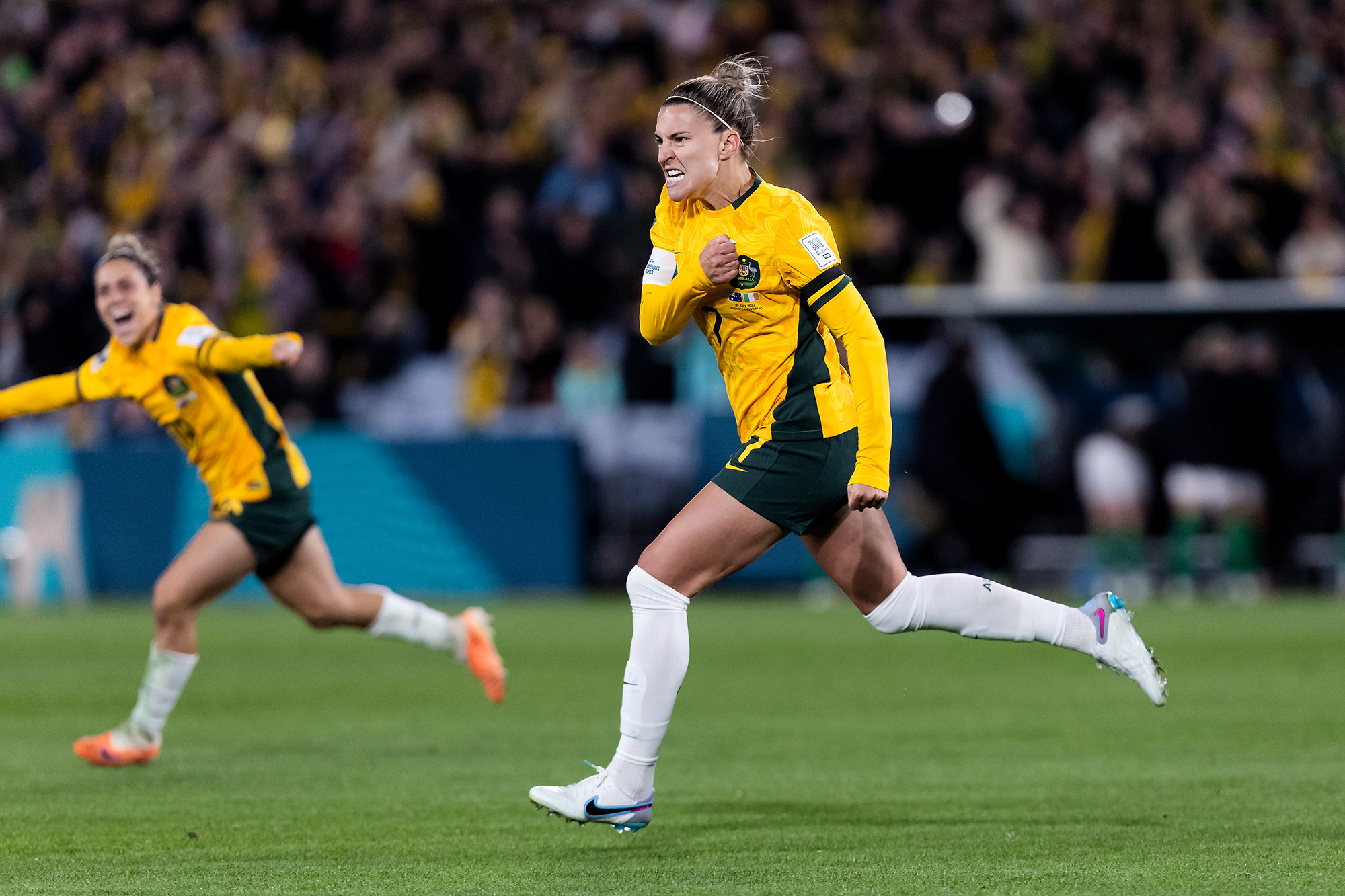 Australia’s Steph Catley celebrates her goal against Ireland on July 20. 